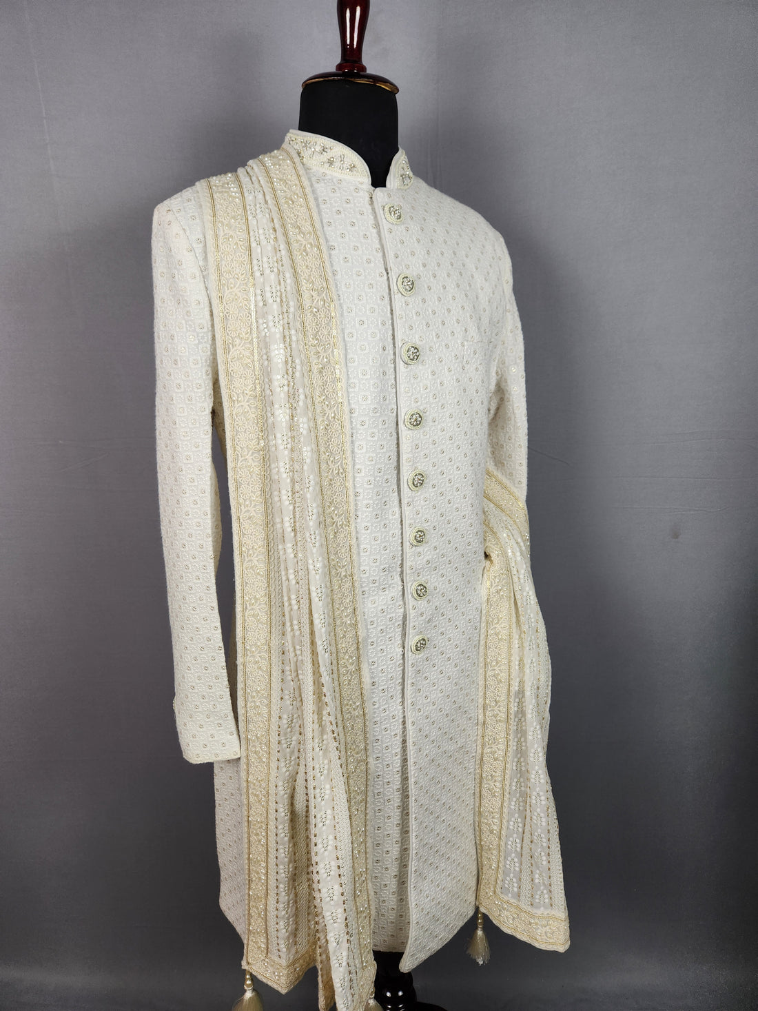 White Wedding Shawl for Groom