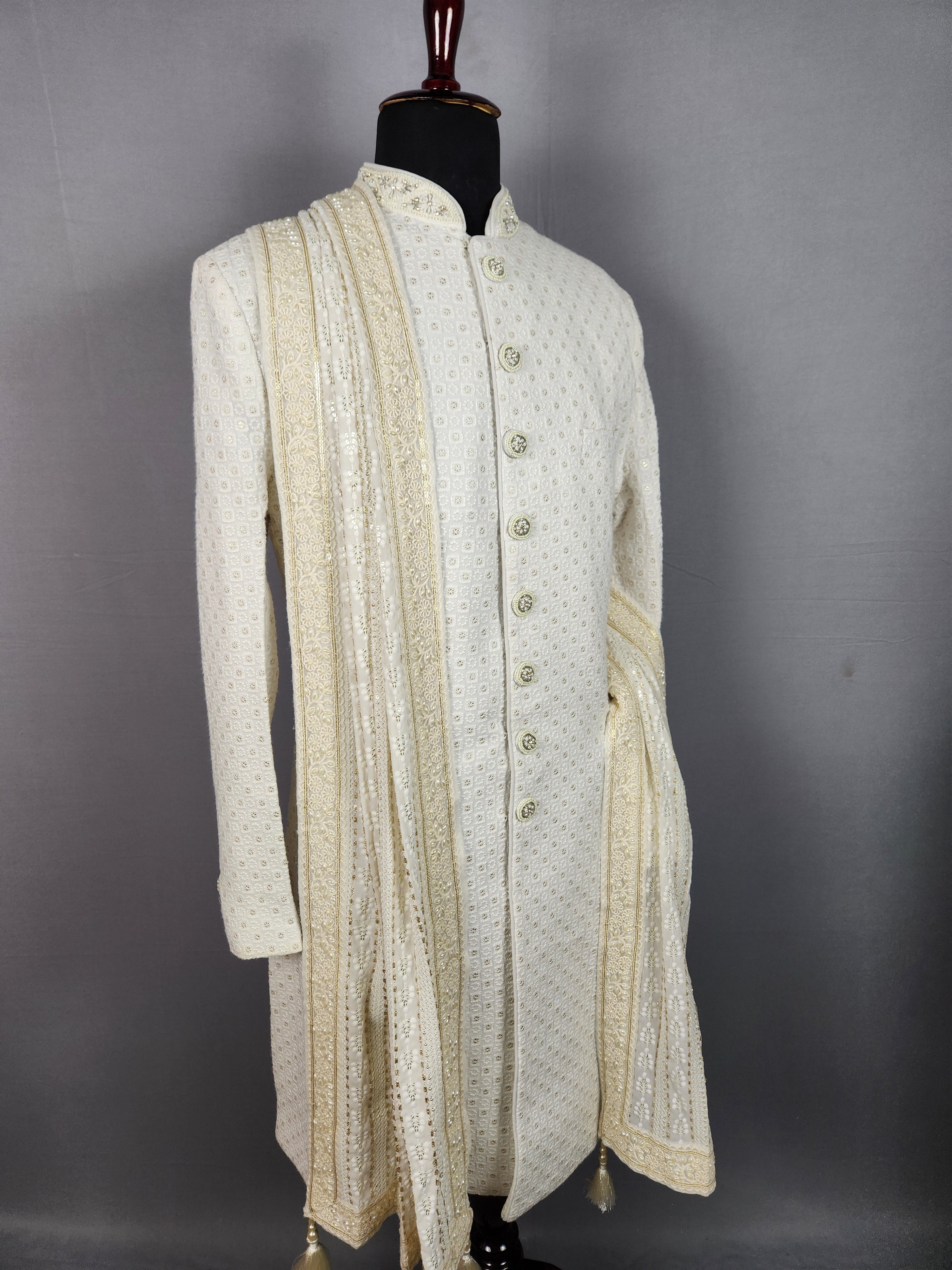 White Wedding Shawl for Groom