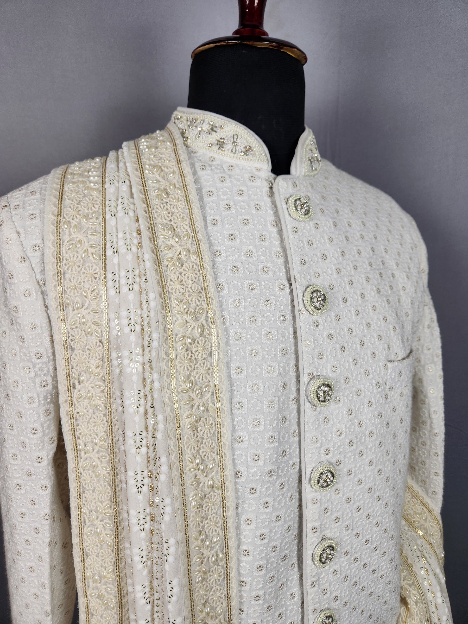 White Wedding Shawl for Groom