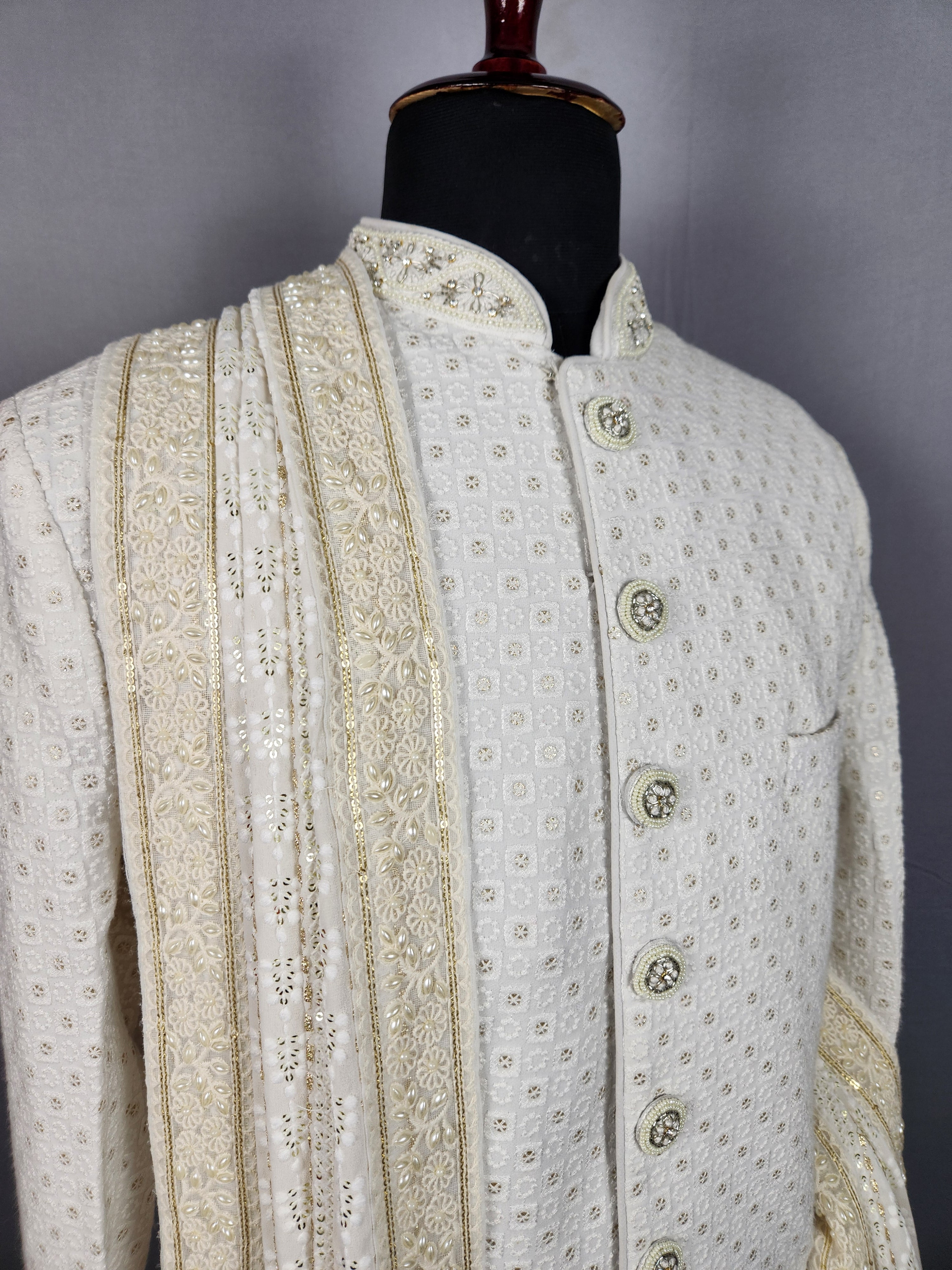 White Wedding Shawl for Groom