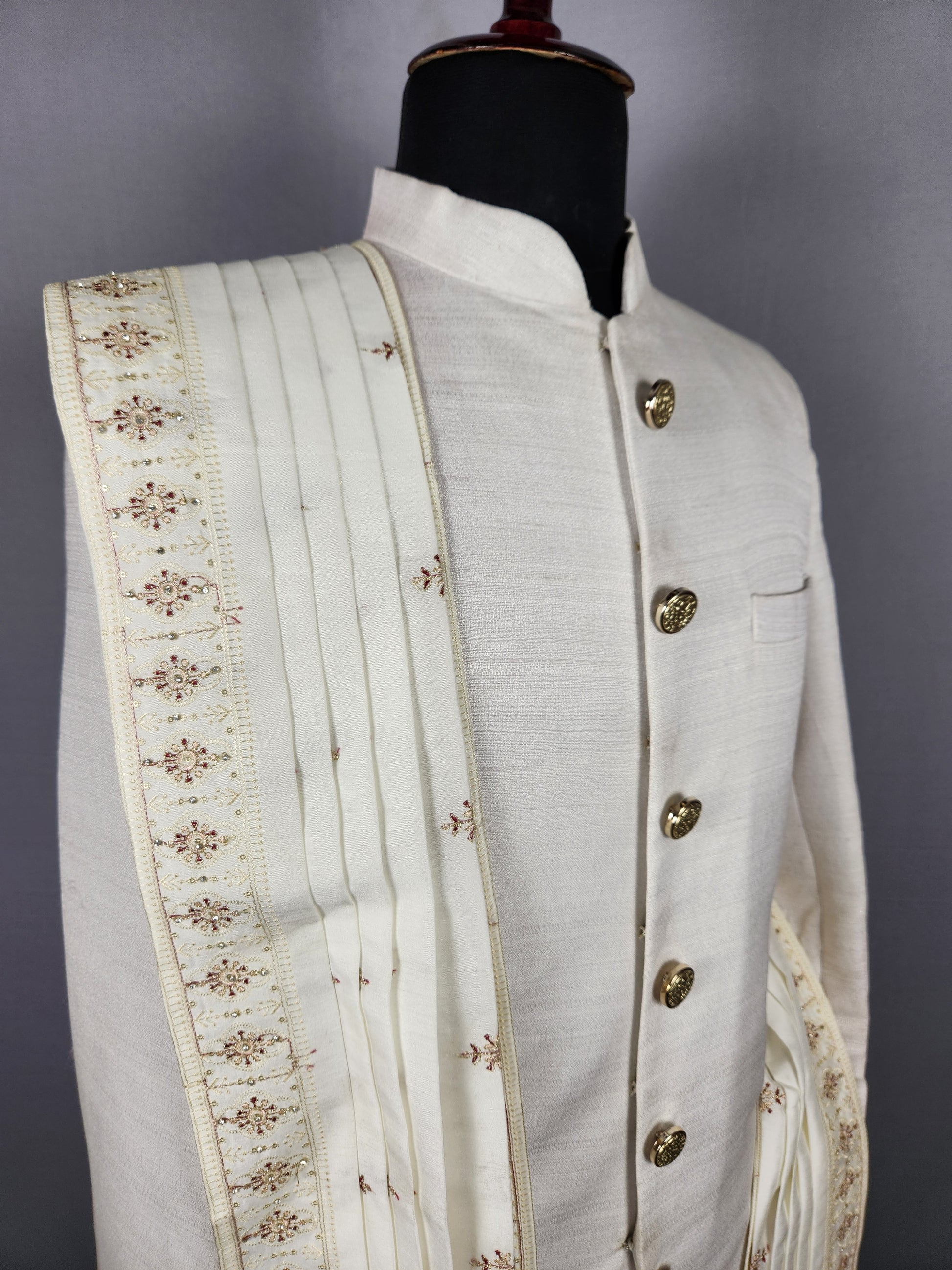 White Wedding Shawl for Groom