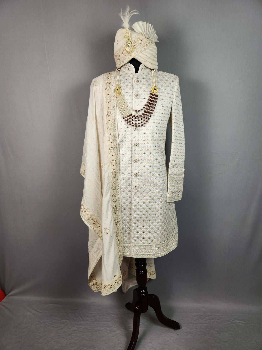 White Sherwani for Groom  -   Indian Wedding Outfit for Men