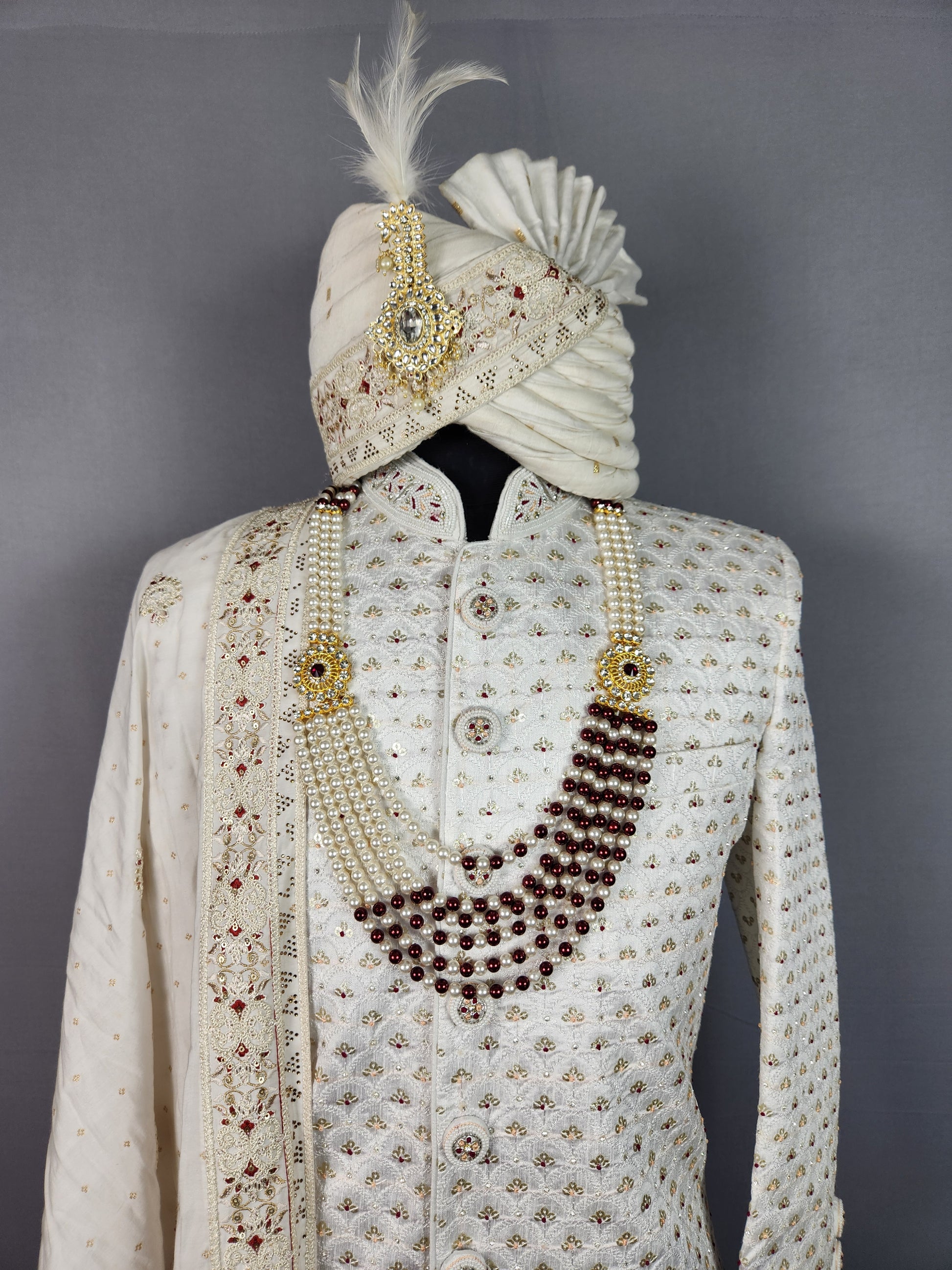 White Sherwani for Groom  -   Indian Wedding Outfit for Men