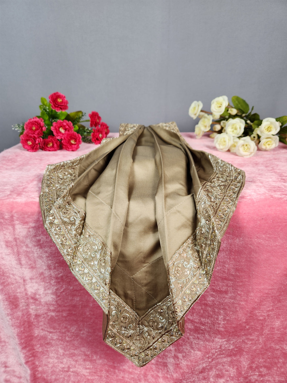 Golden Brown Groom Stole | Shawl For Men