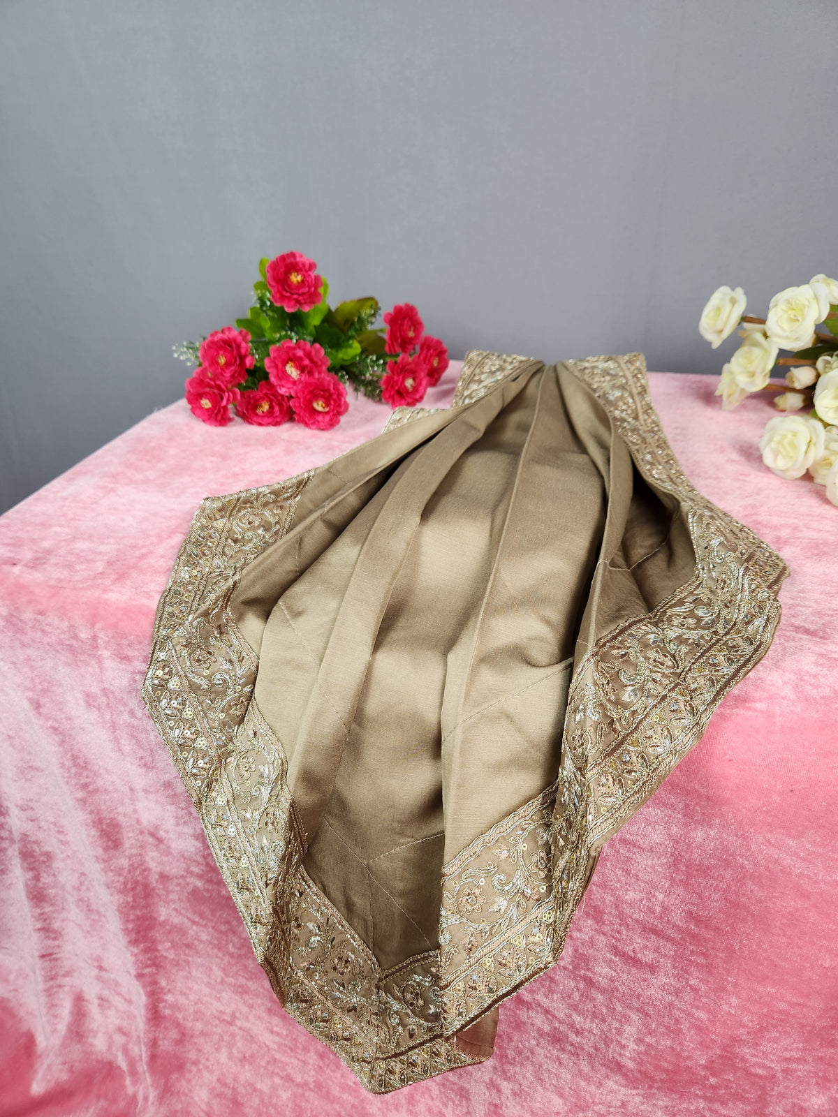 Golden Brown Groom Turban Shawl | Dupatta Safa Set For Men