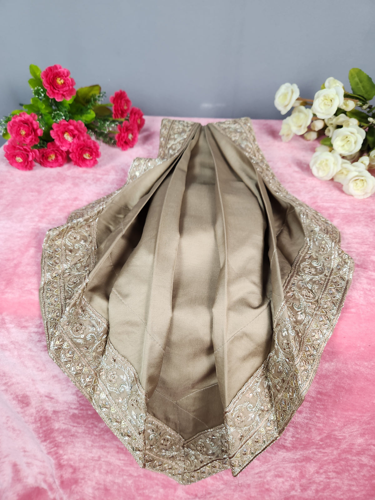 Golden Brown Groom Turban Shawl | Dupatta Safa Set For Men