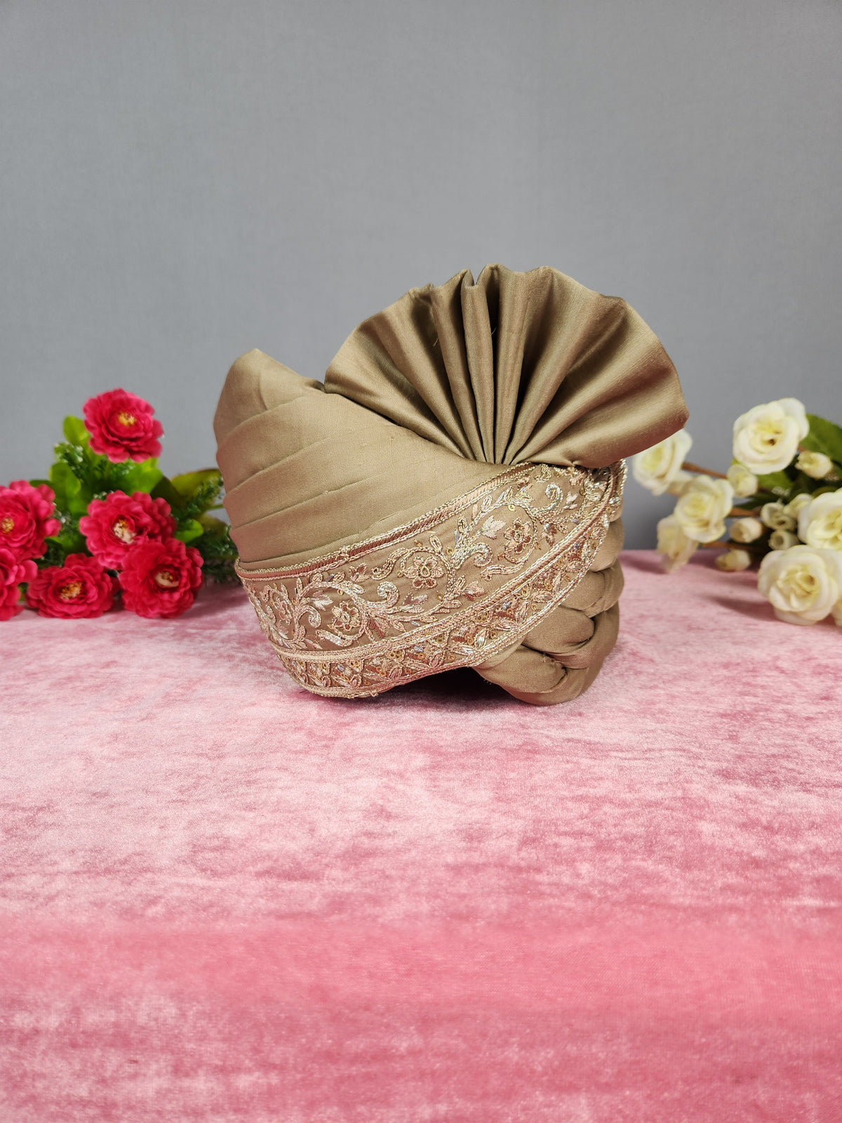 Golden Brown Groom Turban | Safa For Men