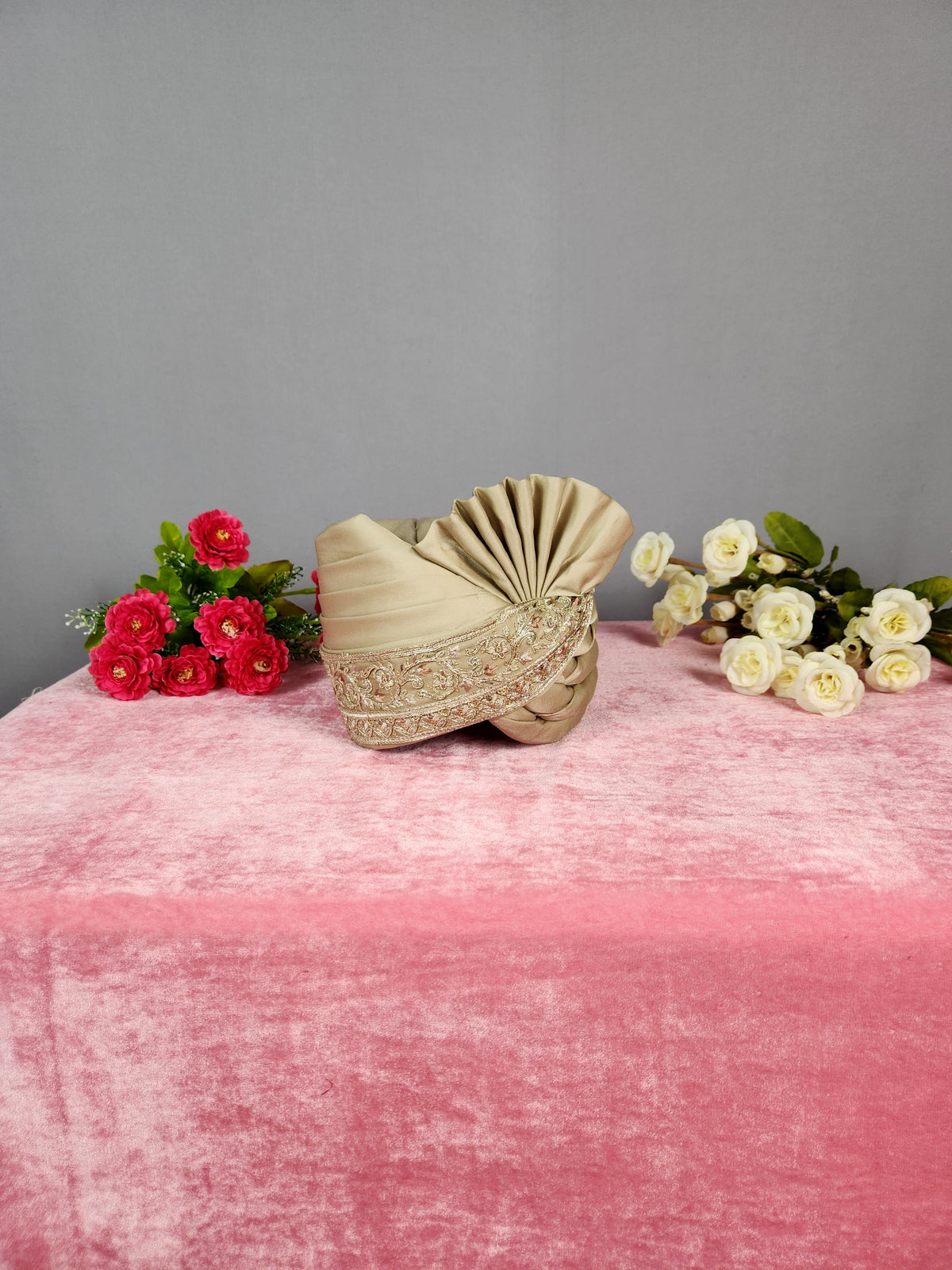 Copper Golden Groom Turban With Zari Embroidery| Indian Wedding Safa