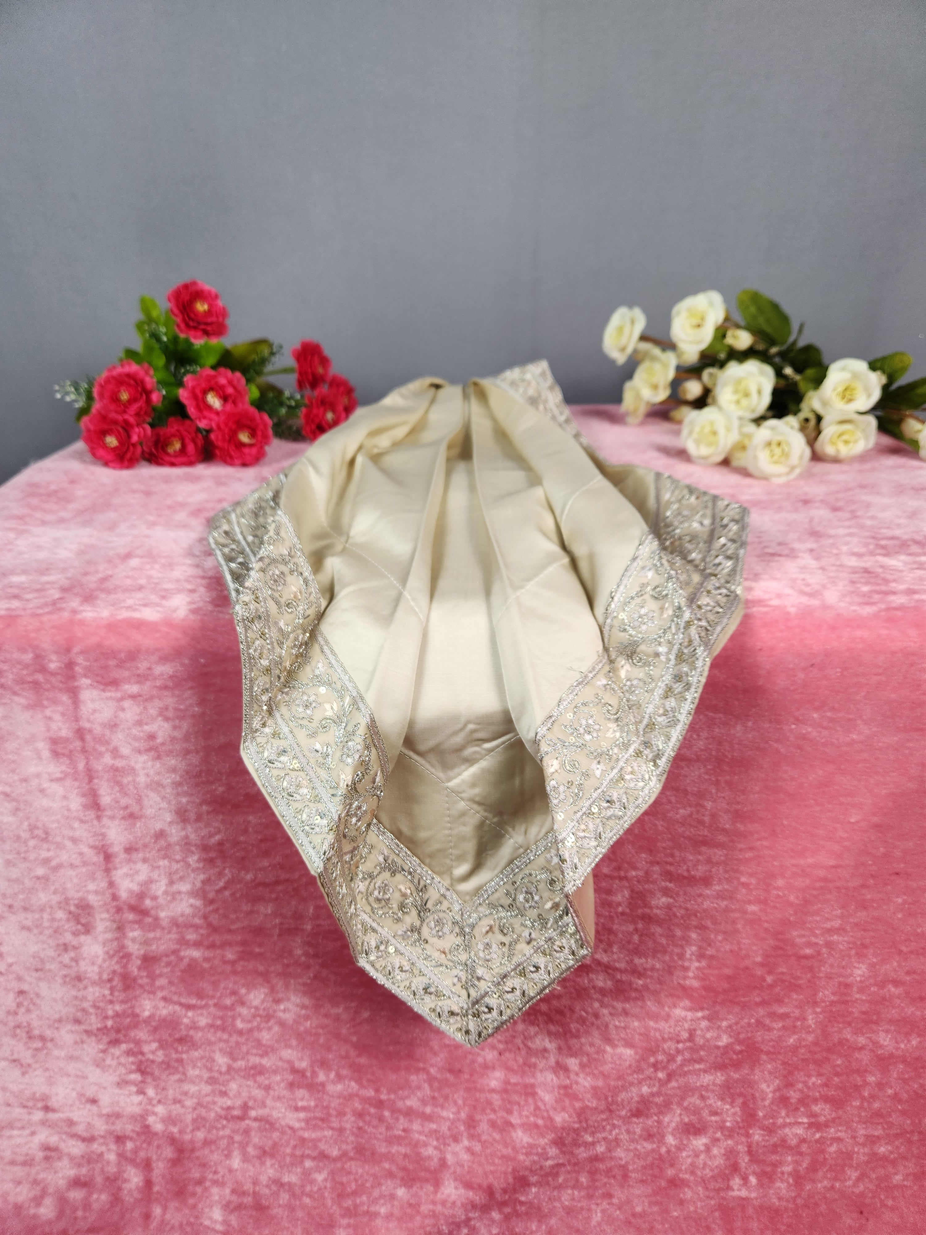 Rose Gold Groom Turban Shawl | Dupatta Safa Set For Men
