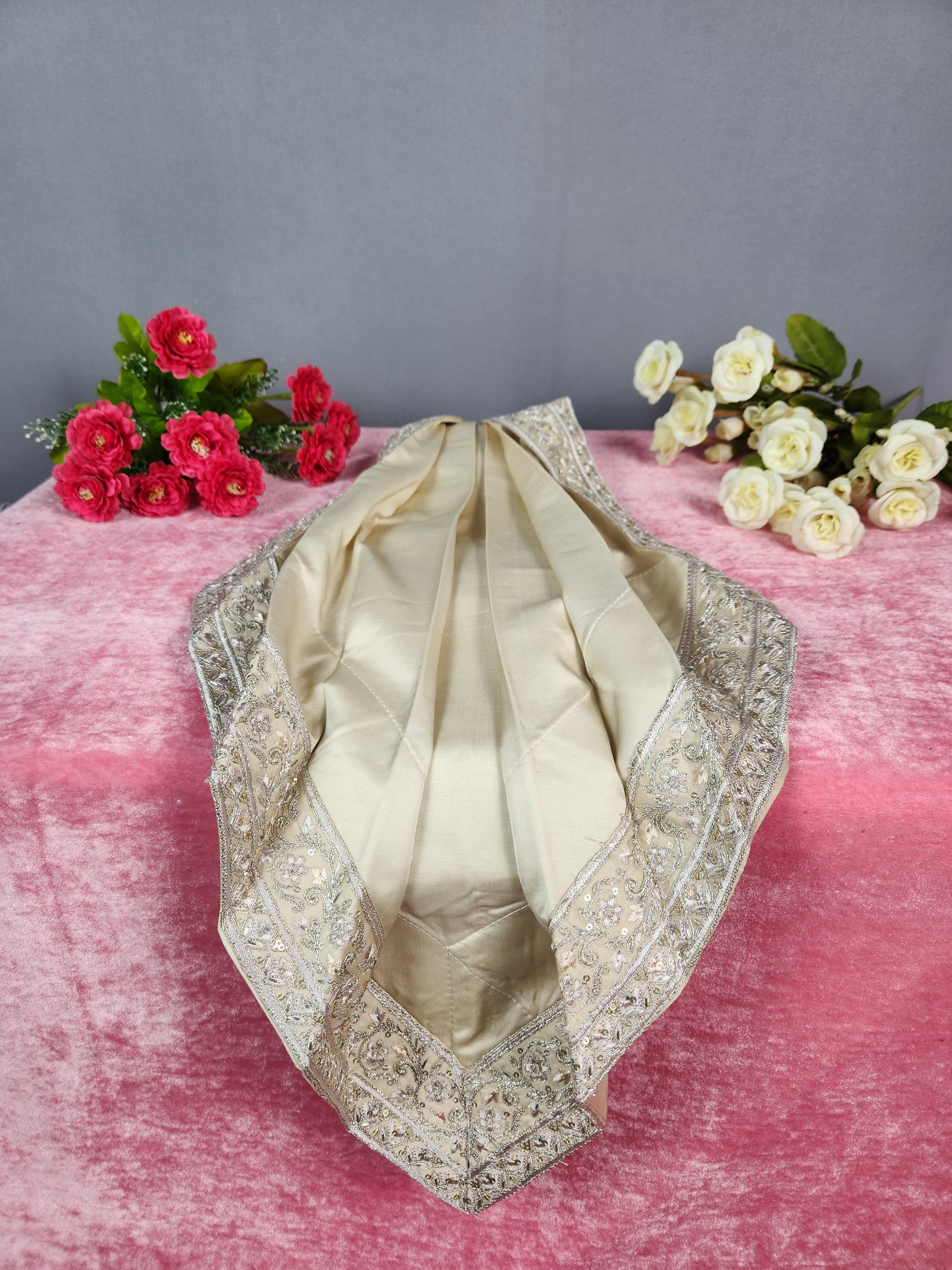 Rose Gold Groom Turban Shawl | Dupatta Safa Set For Men
