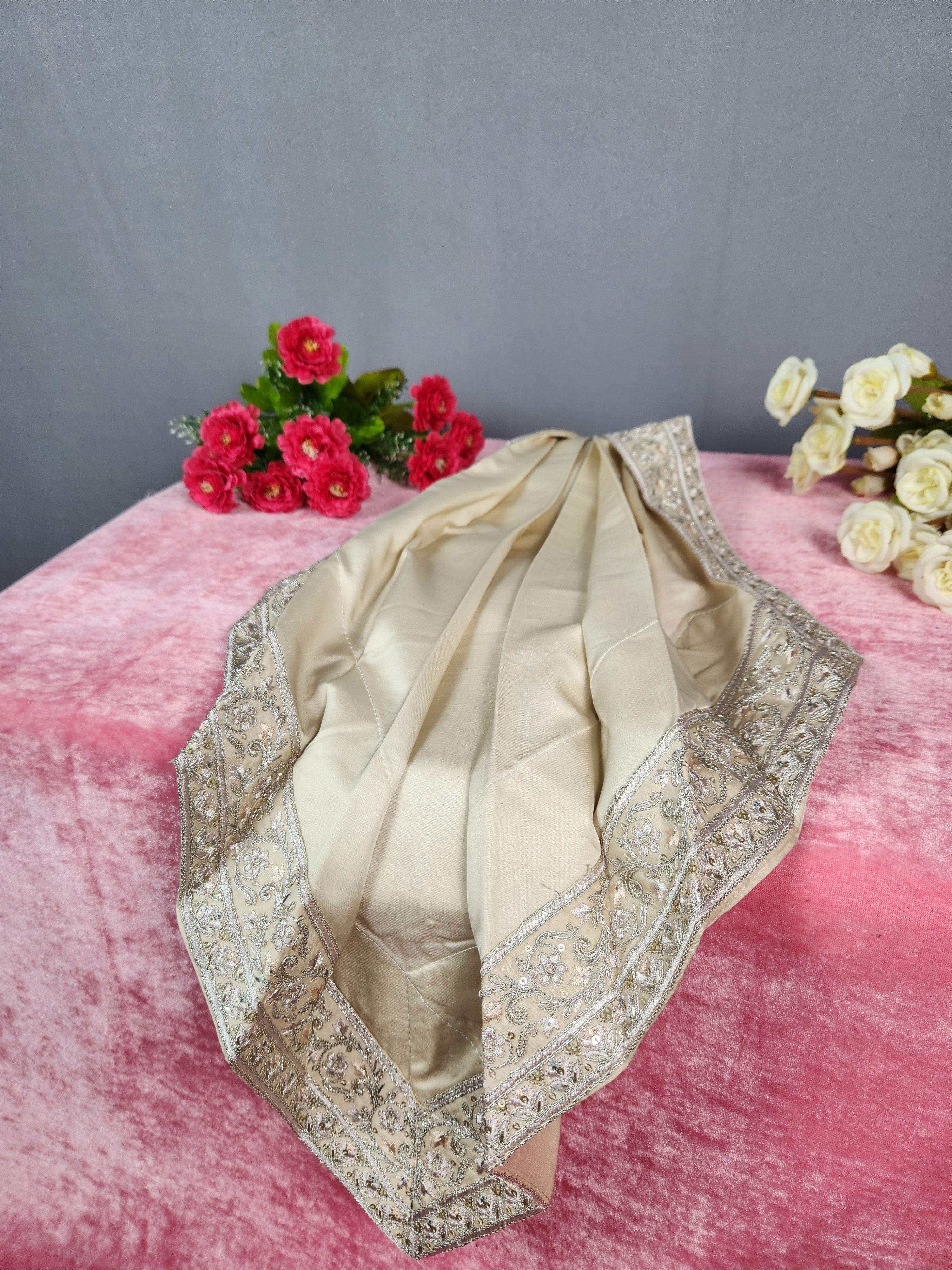 Rose Gold Groom Turban Shawl | Dupatta Safa Set For Men