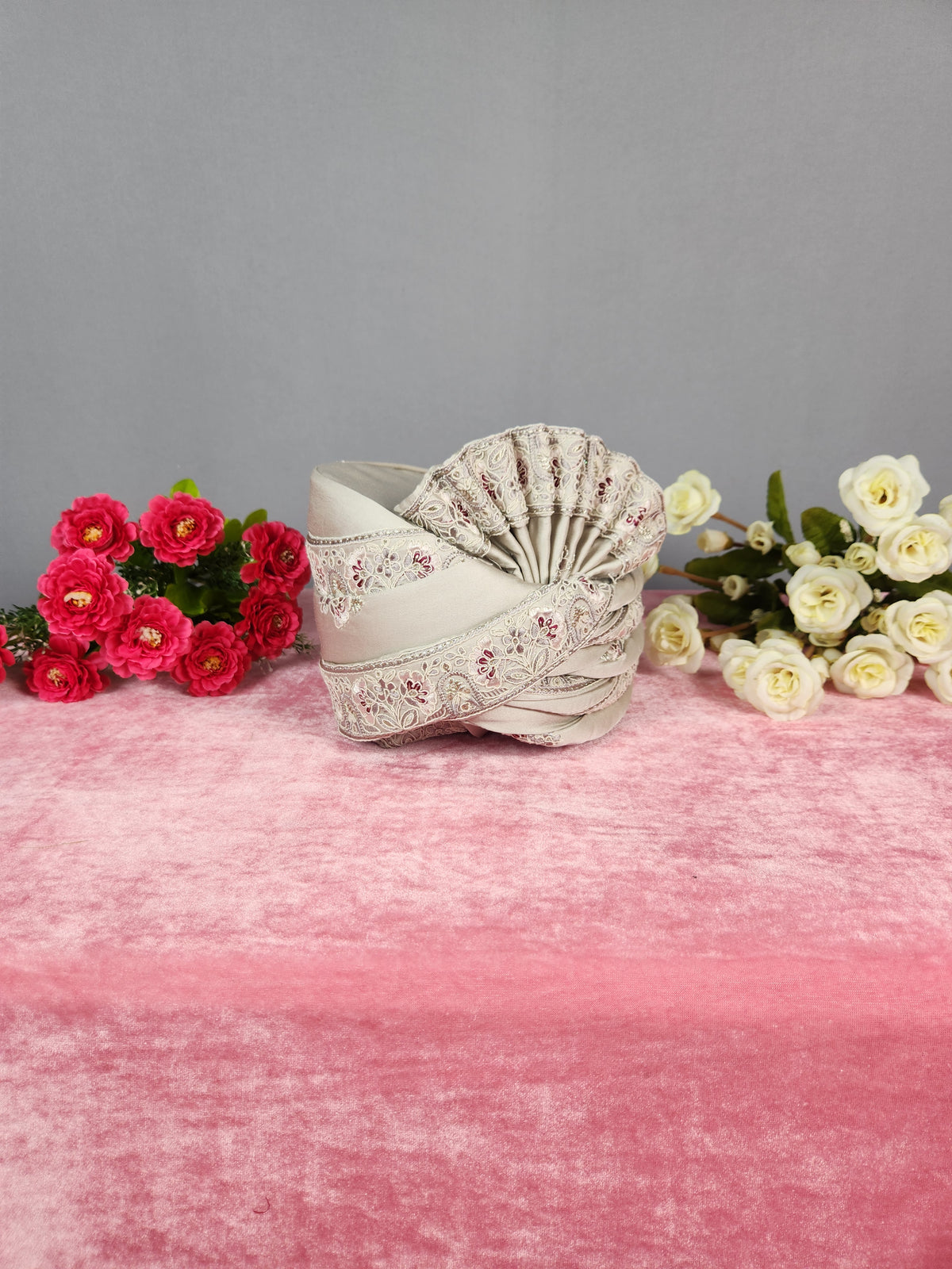 Lavender Groom Turban With Red Touch Up | Indian Wedding Safa