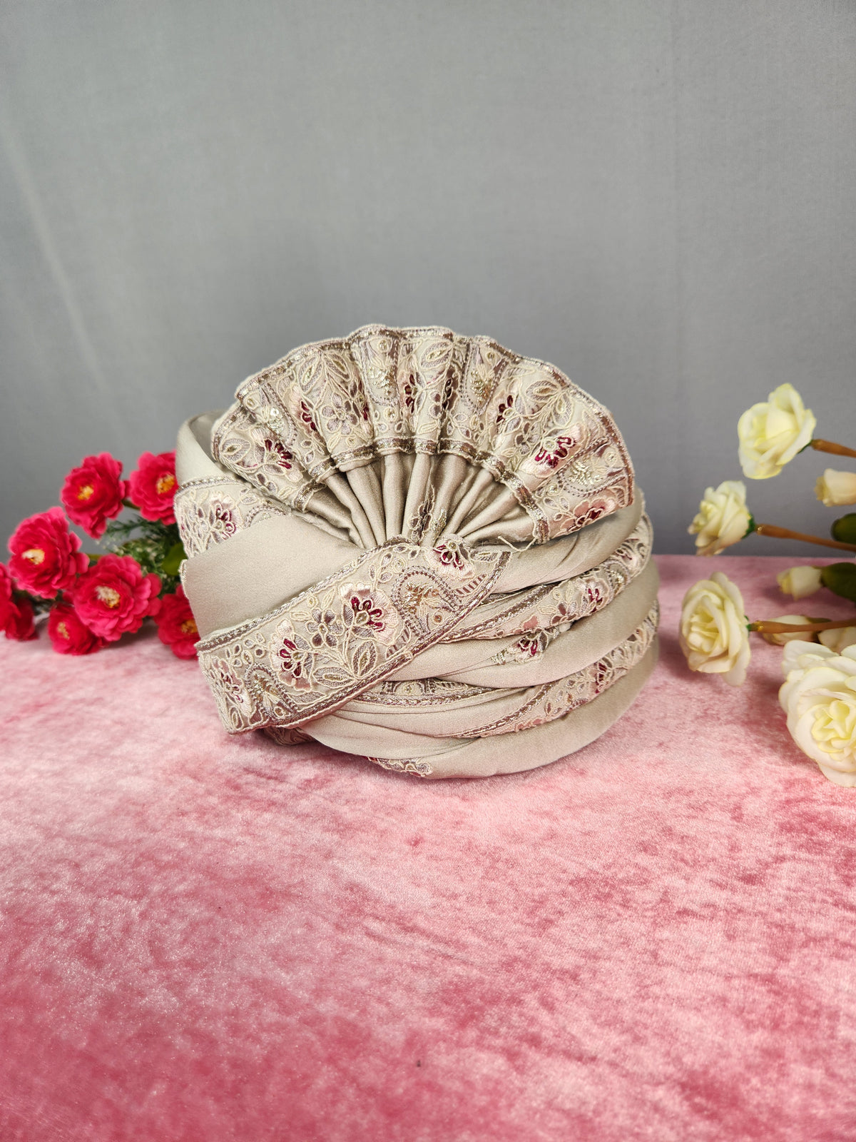 Lavender Groom Turban With Red Touch Up | Indian Wedding Safa