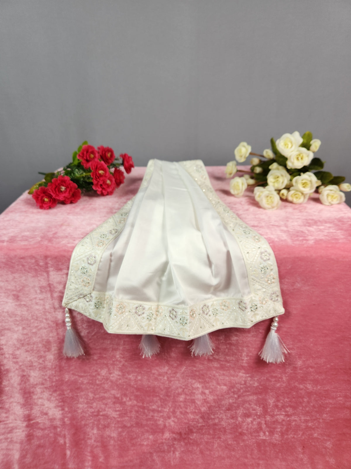 White Groom Shawl - Diamond Work | Shawl For Men