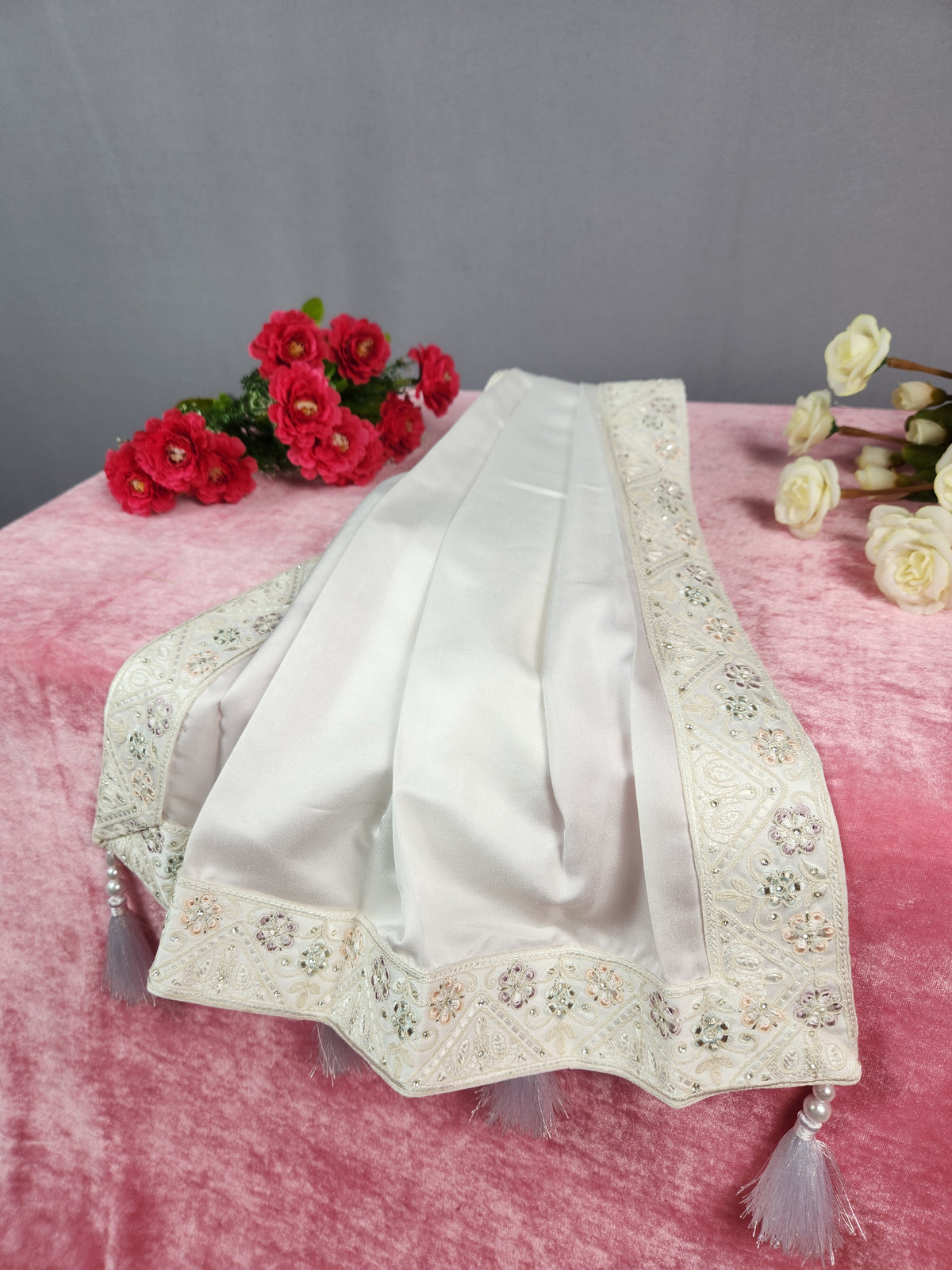 White Groom Shawl - Diamond Work | Shawl For Men