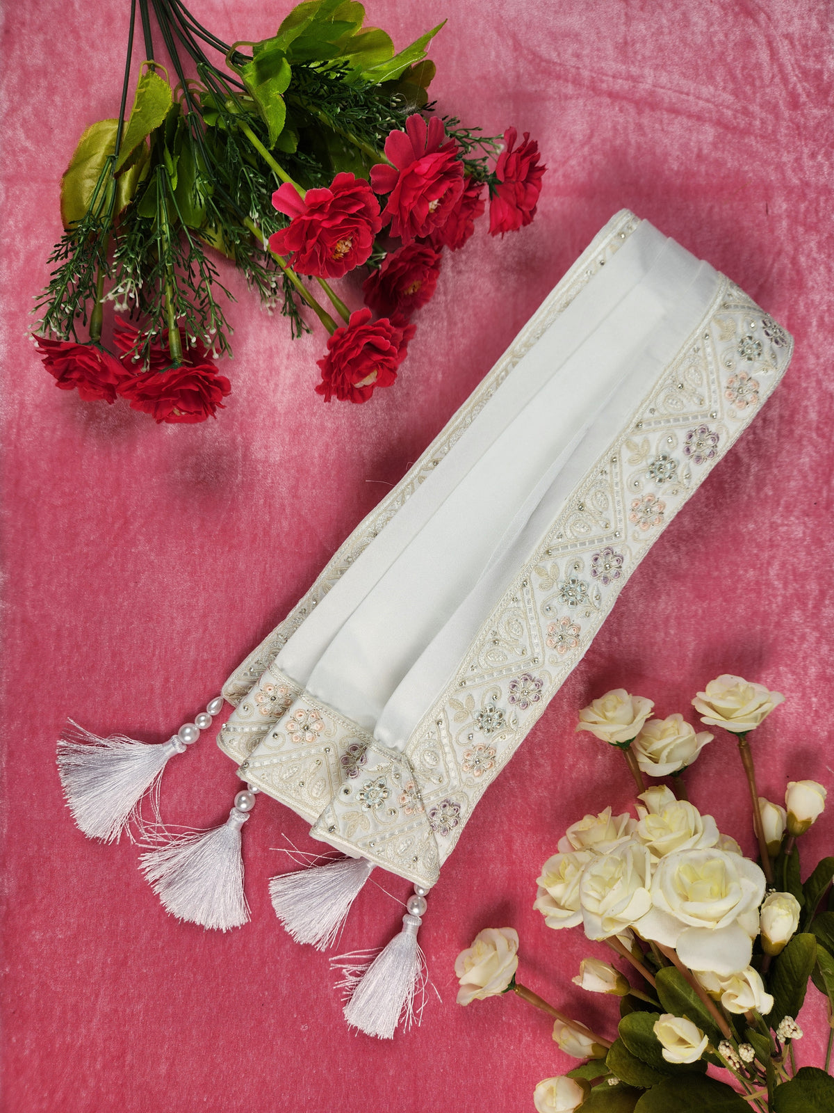 White Groom Shawl - Diamond Work | Shawl For Men
