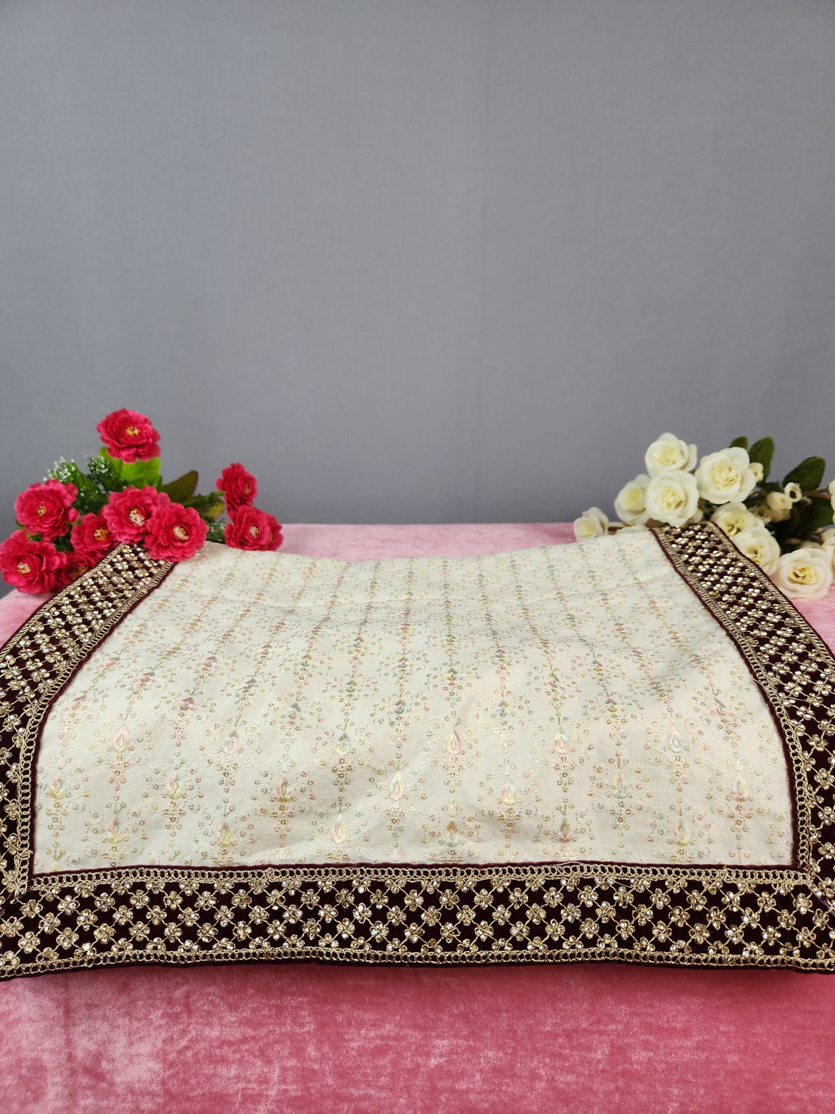 Cream Ivory Groom Turban Shawl | Dupatta Safa Set For Men