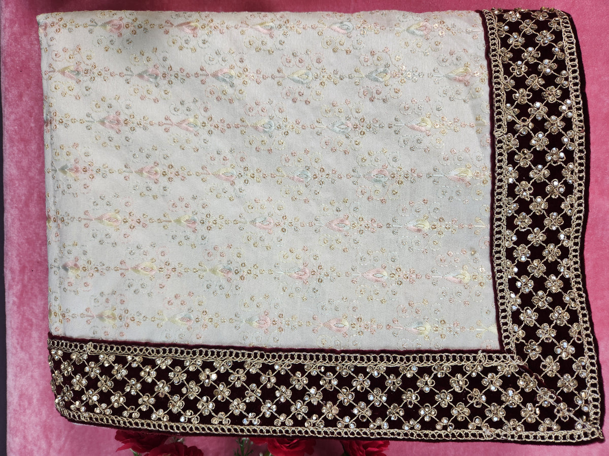 Cream Ivory Groom Turban Shawl | Dupatta Safa Set For Men