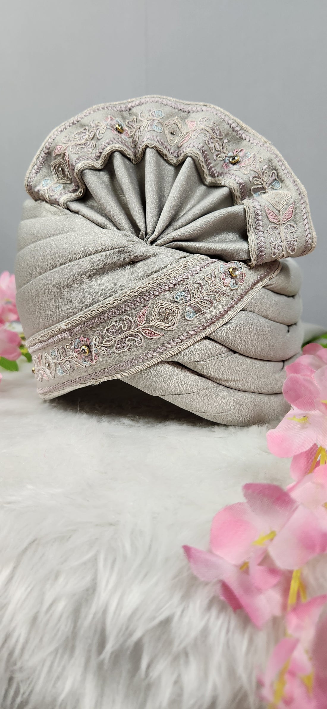 Gray Groom Turban Shawl | Dupatta Safa Set For Men