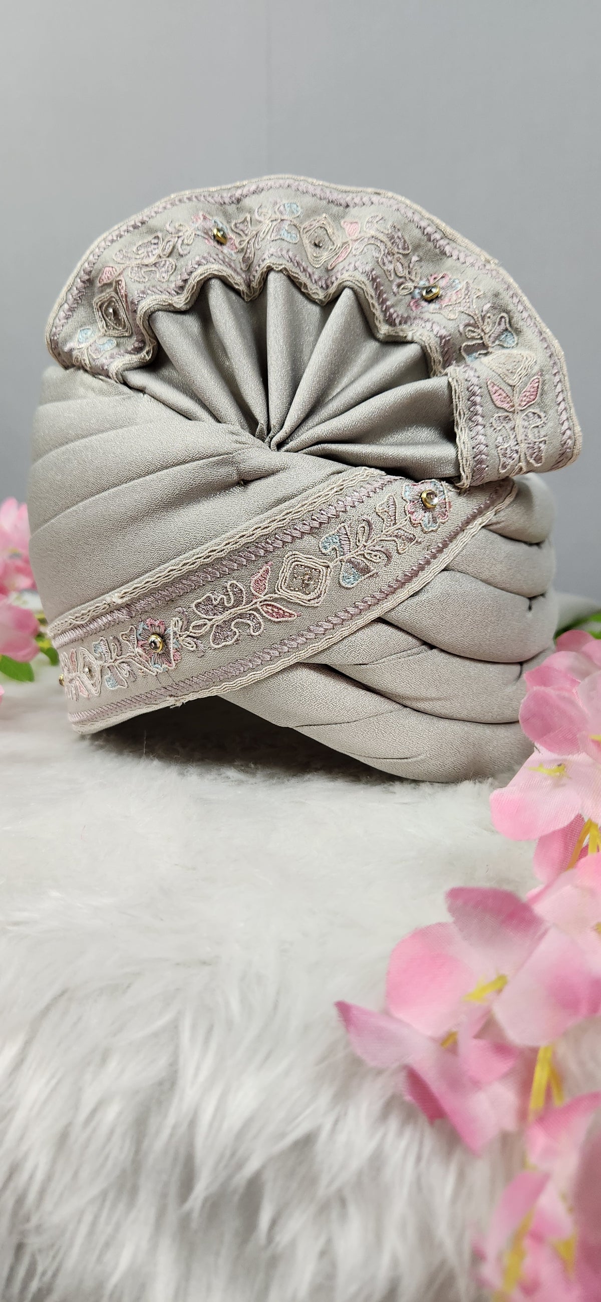 Gray Groom Turban Shawl | Dupatta Safa Set For Men