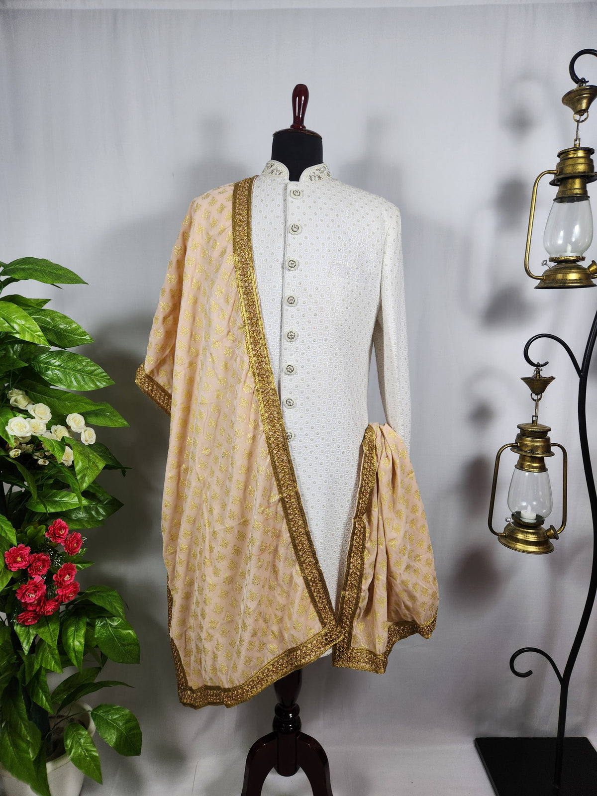 Peach Groom Stole | Shawl For Men