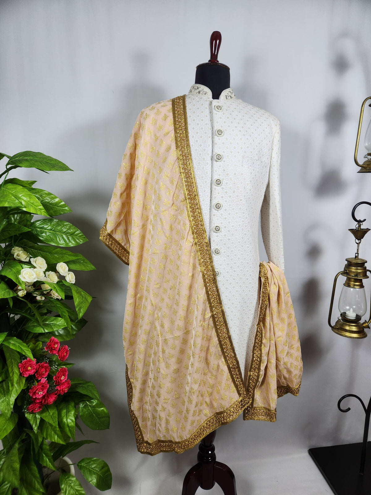Peach Groom Stole | Shawl For Men