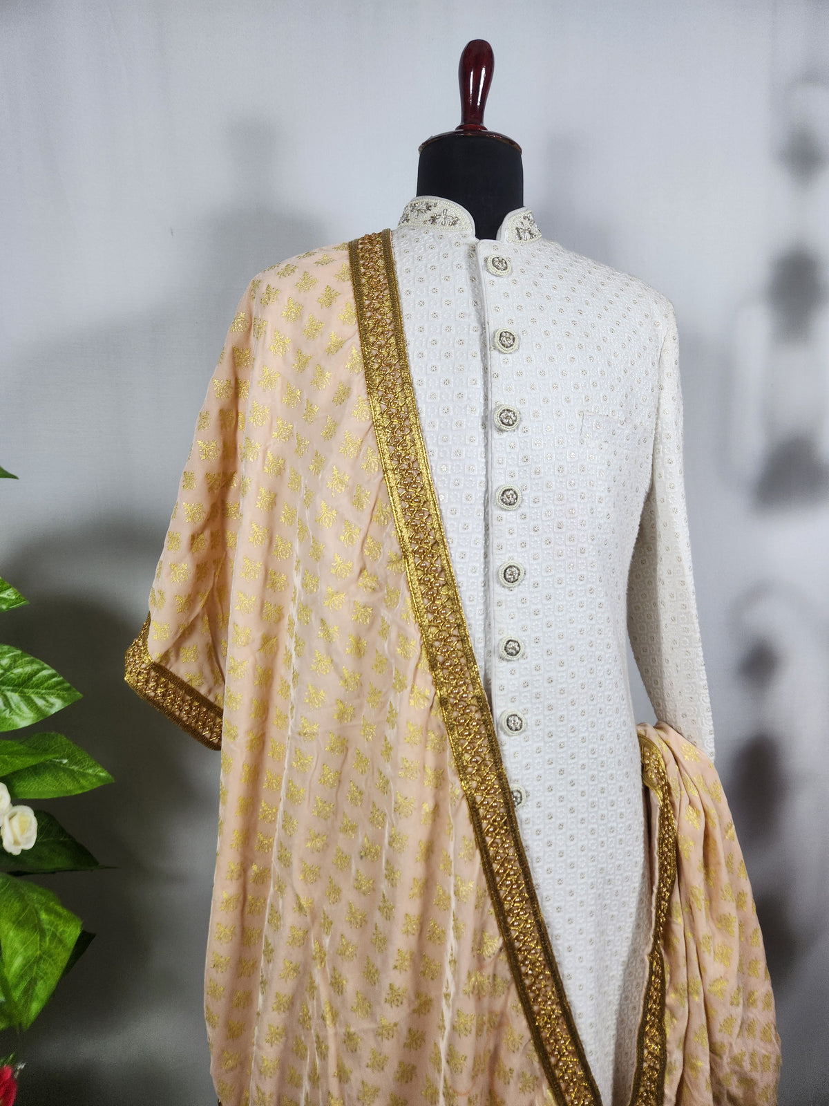 Peach Groom Stole | Shawl For Men
