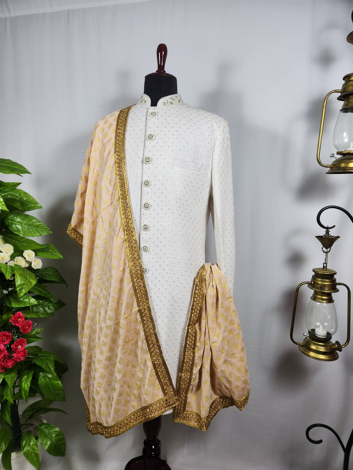Peach Groom Stole | Shawl For Men
