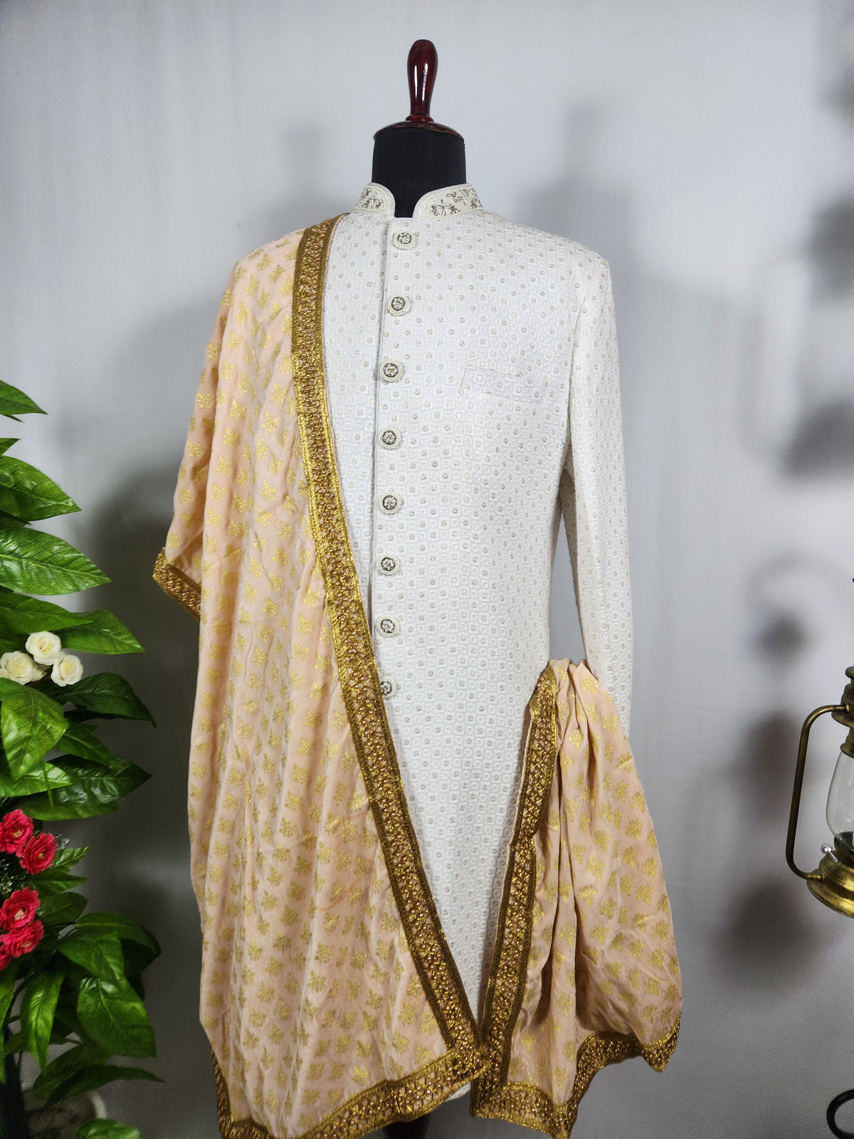 Peach Groom Stole | Shawl For Men