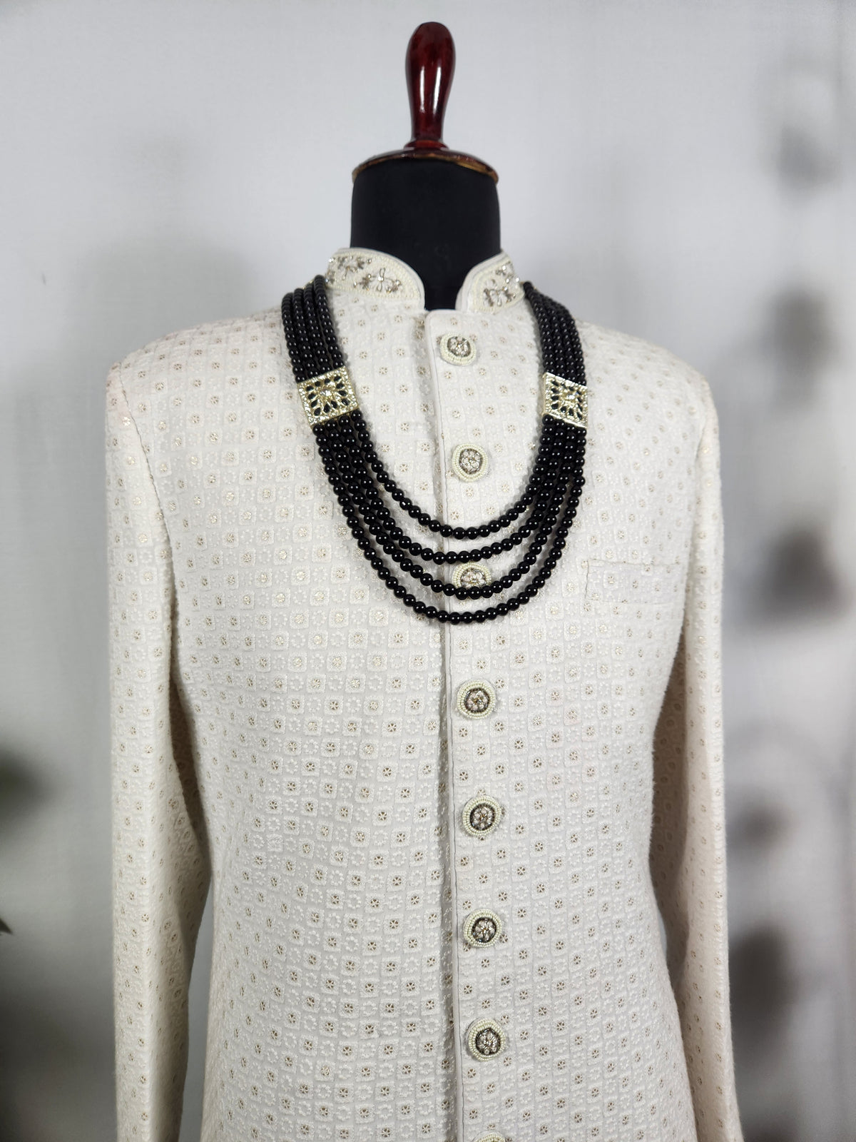 Black Pearl Necklace Groom | Wedding Mala For Sherwani