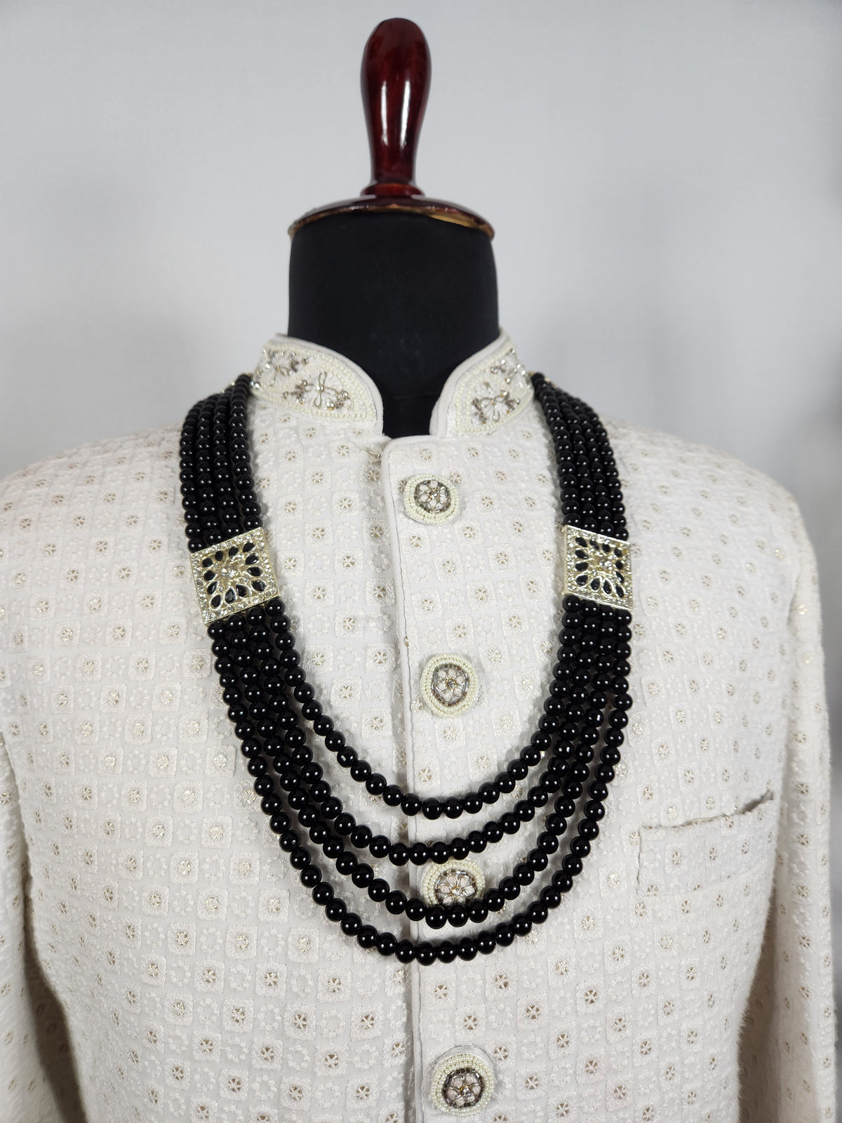 Black Pearl Necklace Groom | Wedding Mala For Sherwani
