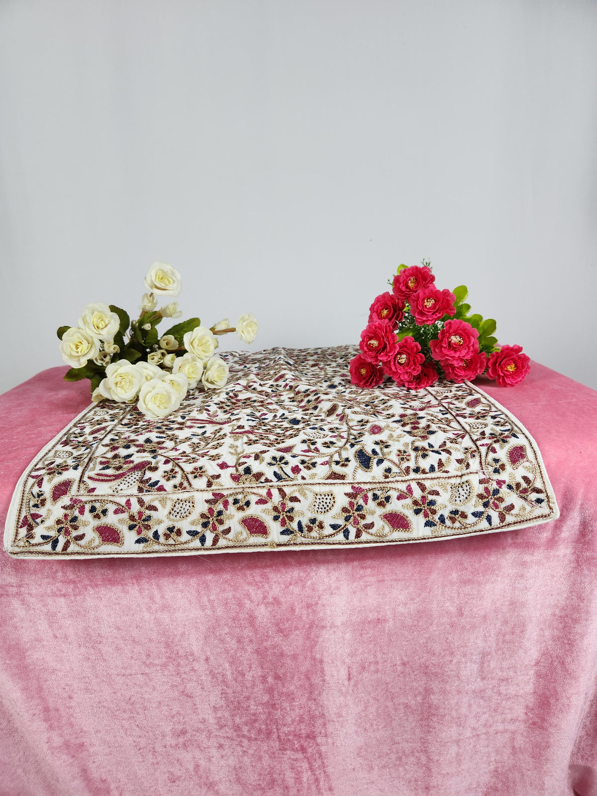 White Groom Stole - Gold Printed | Shawl For Men