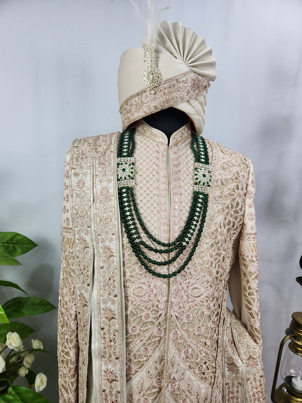Champagne Golden Wedding Groom Sherwani - Anarkali Kurta Design  | Sherwani For Men