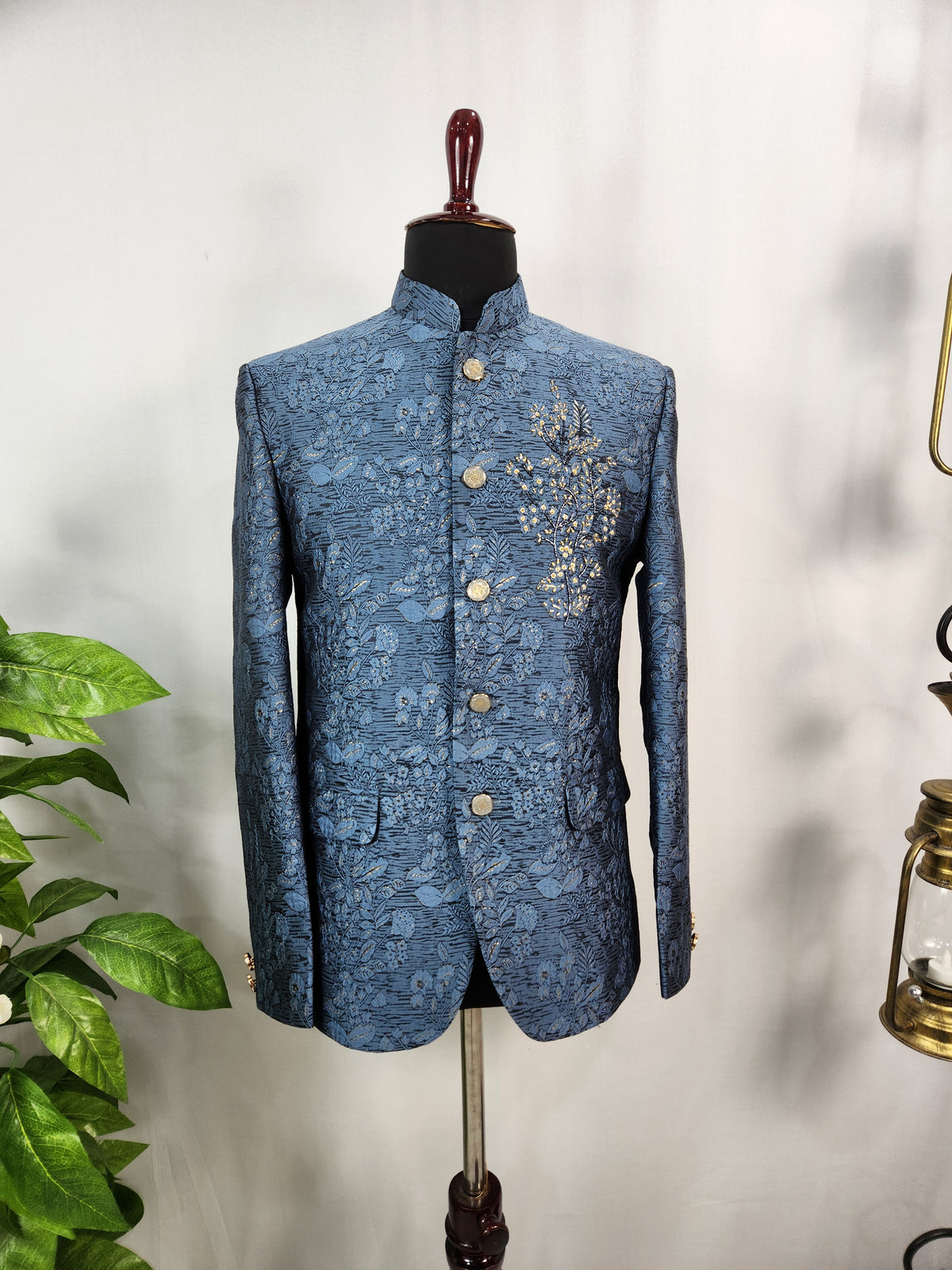 Blue Jodhpuri Suit for Wedding – Zardozi Work | Indian Groom Outfit