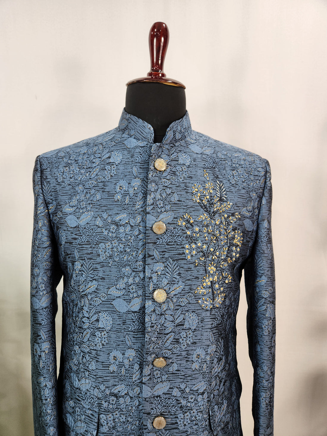 Blue Jodhpuri Suit for Wedding – Zardozi Work | Indian Groom Outfit