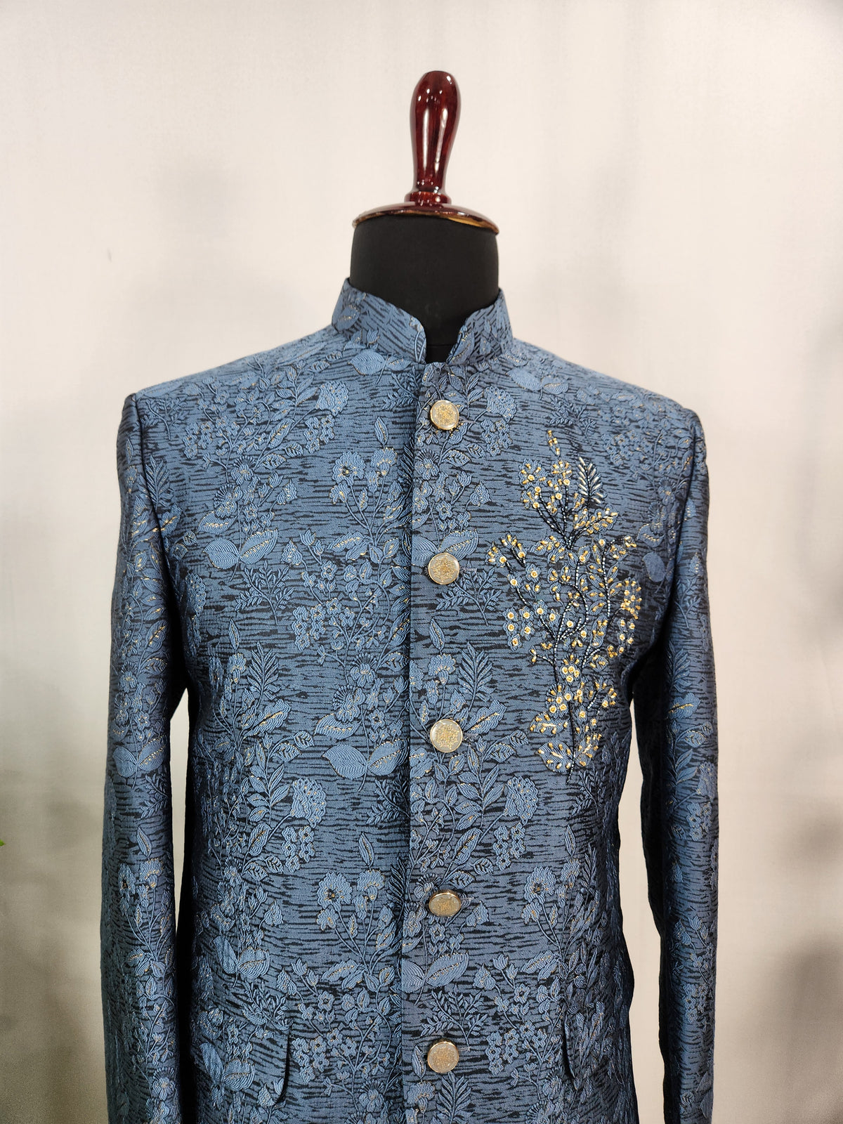 Blue Jodhpuri Suit for Wedding – Zardozi Work | Indian Groom Outfit