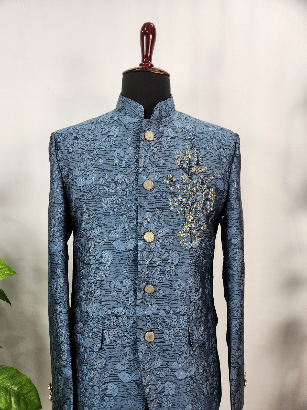 Blue Jodhpuri Suit for Wedding – Zardozi Work | Indian Groom Outfit