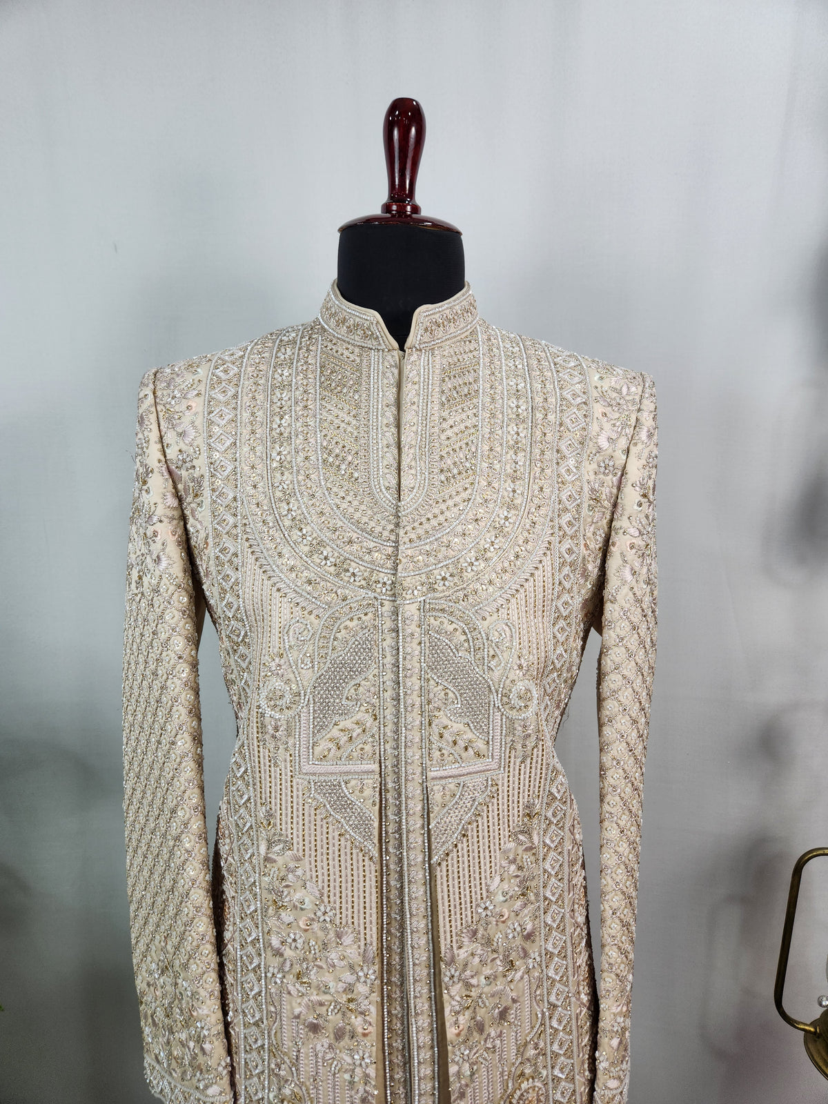 Rose Gold Wedding Groom Sherwani - 2 layer Beads Studded | Sherwani For Men