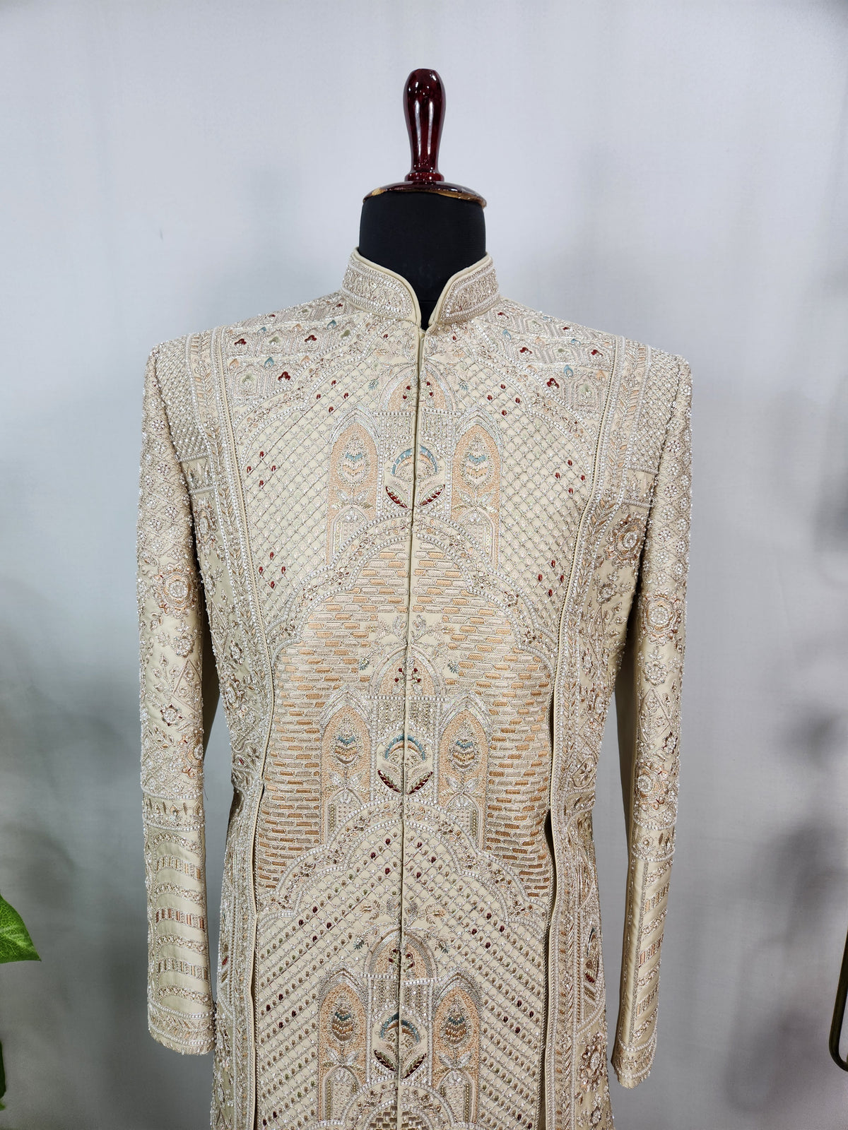Golden Groom Sherwani - Layered Design | Sherwani For Men