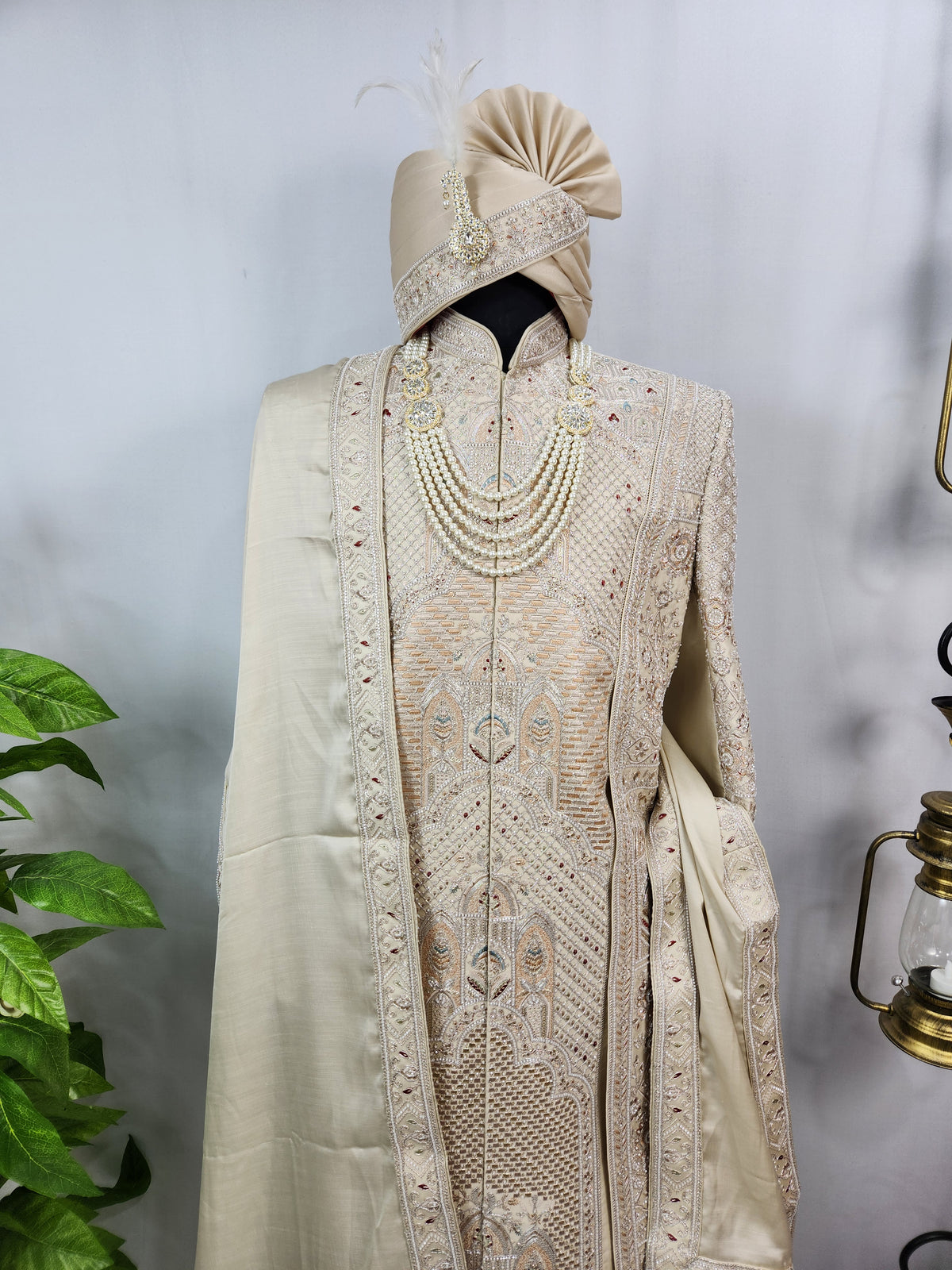 Golden Groom Sherwani - Layered Design | Sherwani For Men