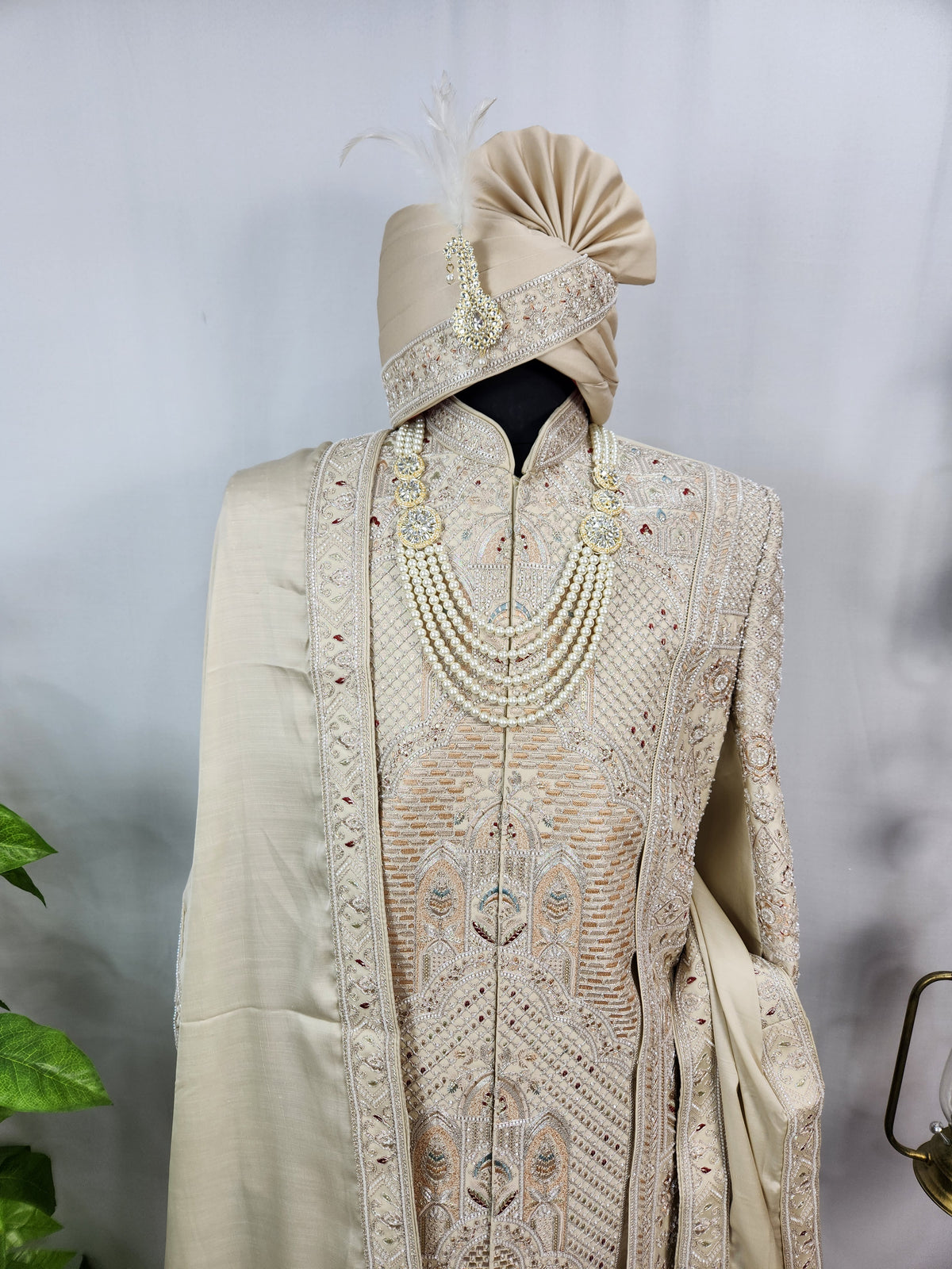 Golden Groom Sherwani - Layered Design | Sherwani For Men
