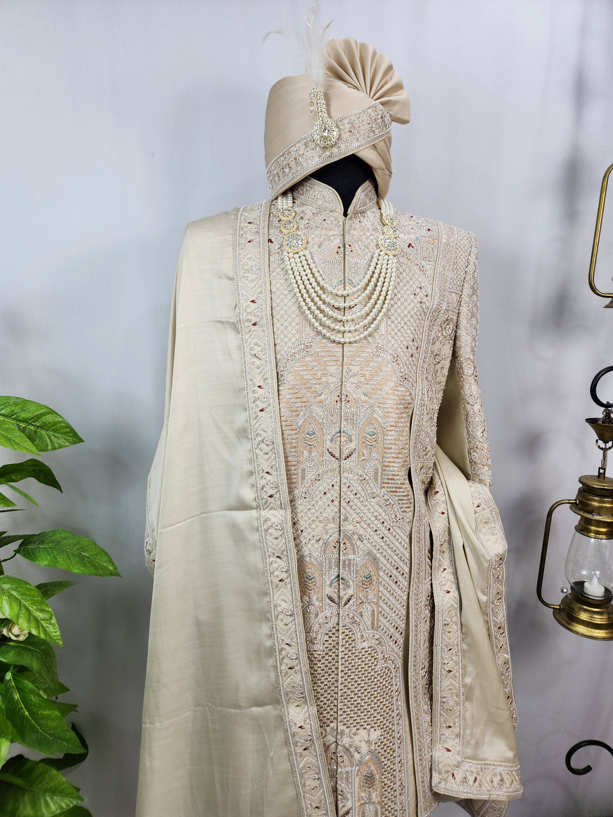Golden Groom Sherwani - Layered Design | Sherwani For Men