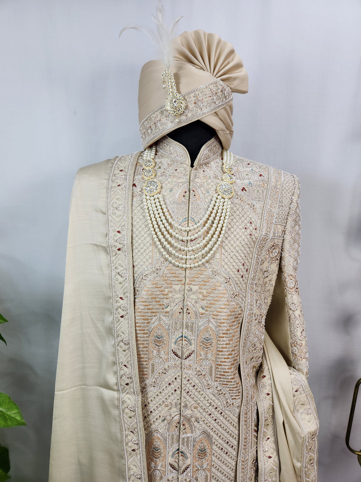 Golden Groom Sherwani - Layered Design | Sherwani For Men