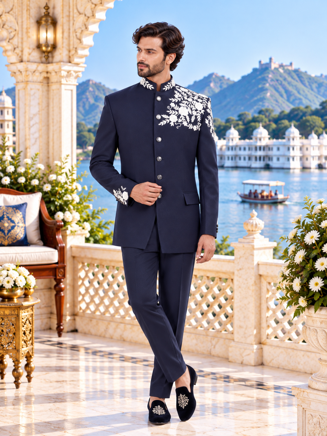 Blue Jodhpuri Suit for Wedding – Custom Made | Indian Groom Outfit