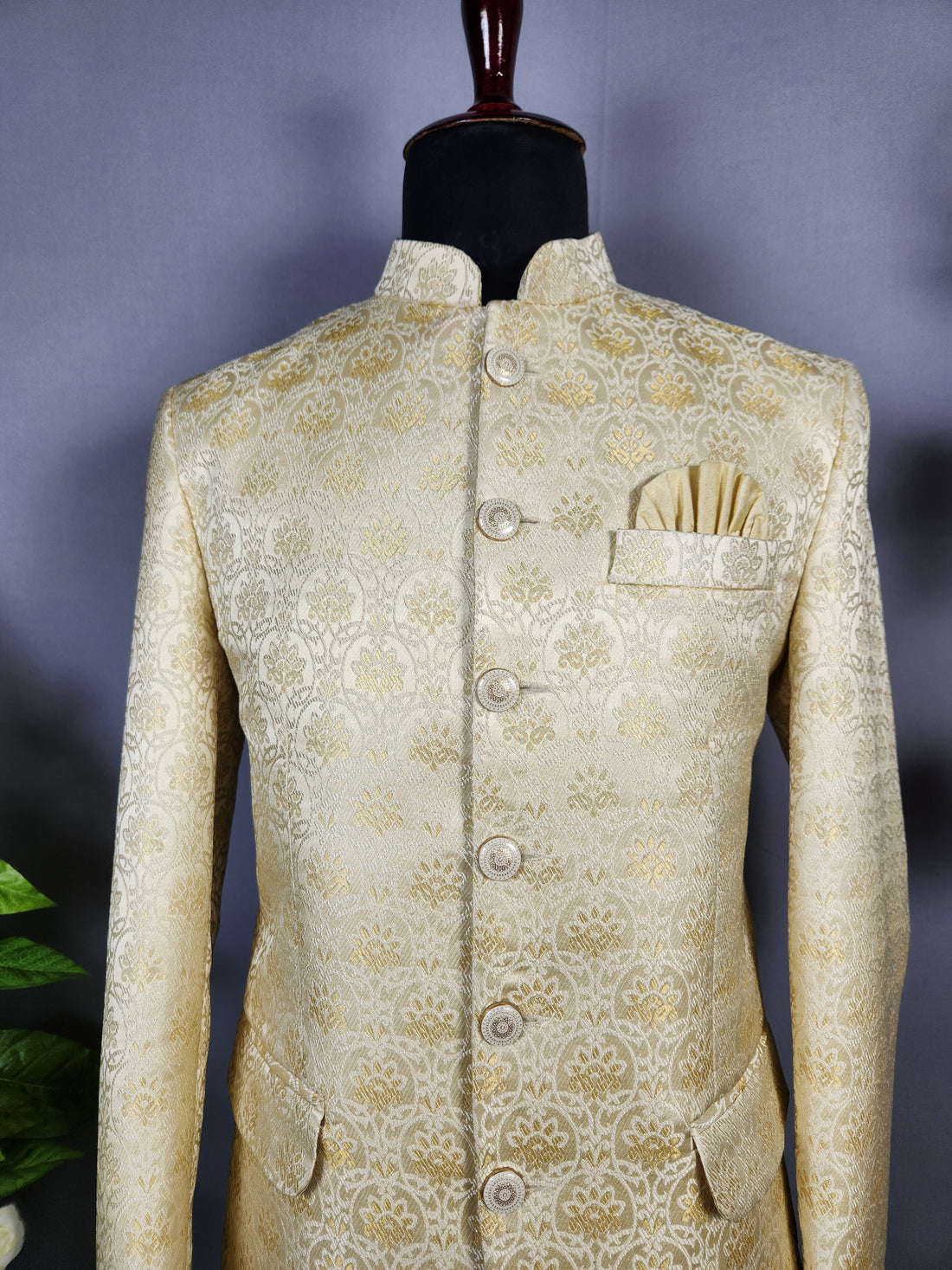 Beige Jodhpuri Suit for Men  -   Indian Wedding Outfit for Men
