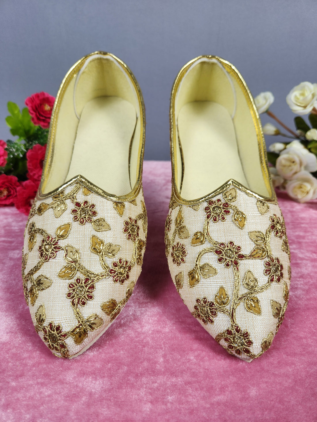 Beige Ethnic Shoes for Men – Designer Indian Jutti & Mojari for Wedding
