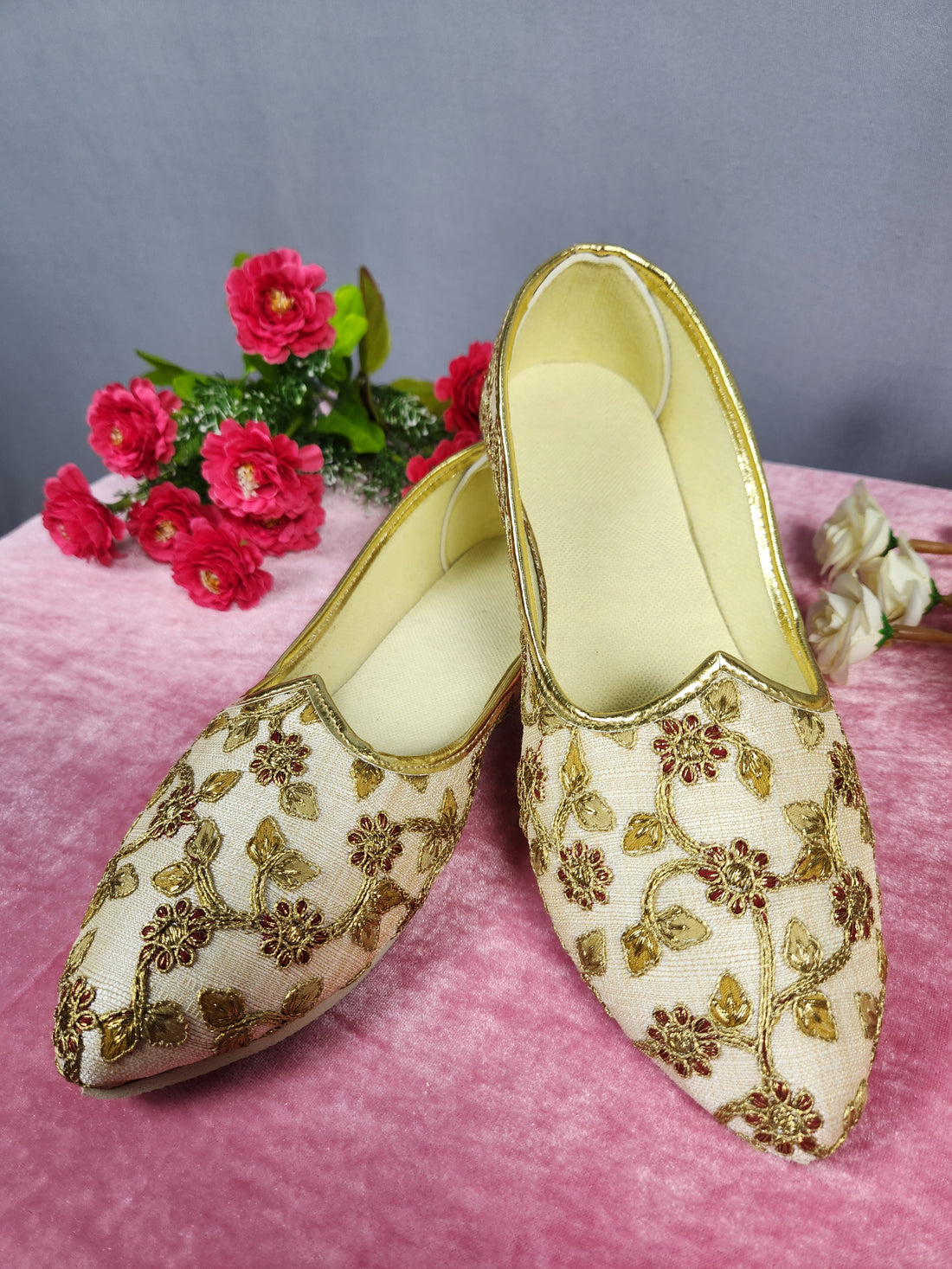 Beige Ethnic Shoes for Men – Designer Indian Jutti & Mojari for Wedding
