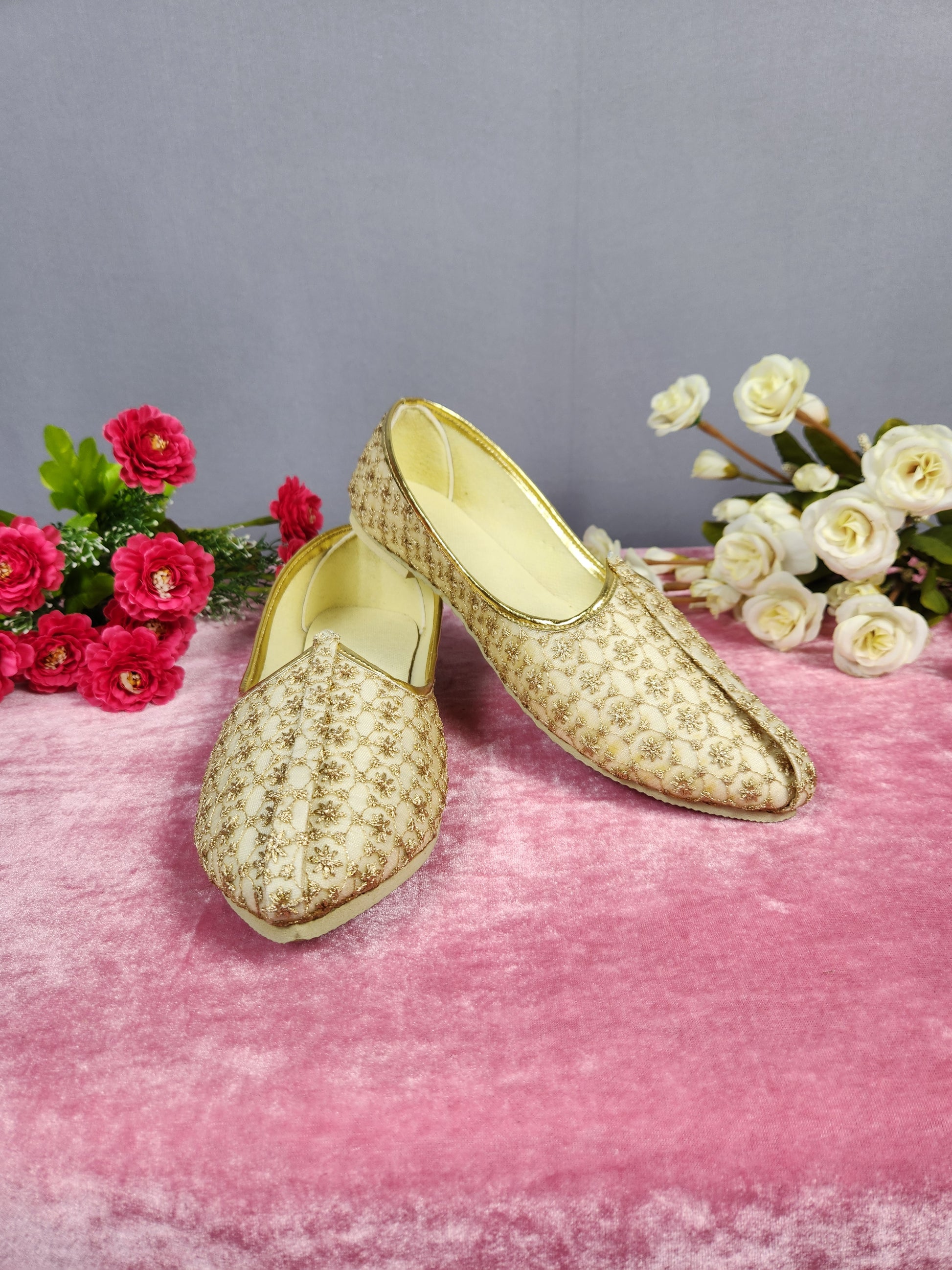 Beige Ethnic Shoes for Men – Designer Indian Jutti & Mojari for Wedding
