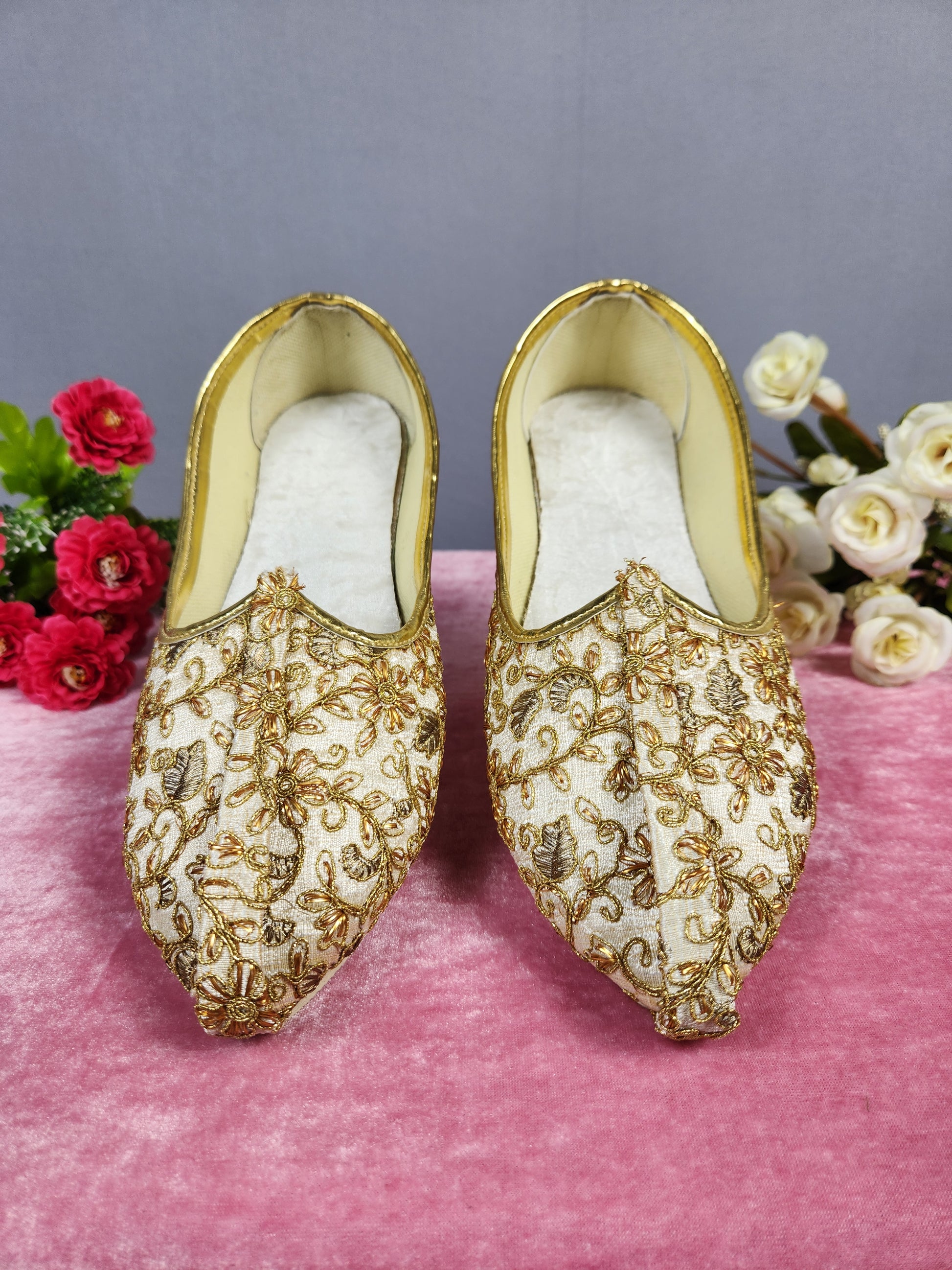 Beige Ethnic Shoes for Men – Designer Indian Jutti & Mojari for Wedding
