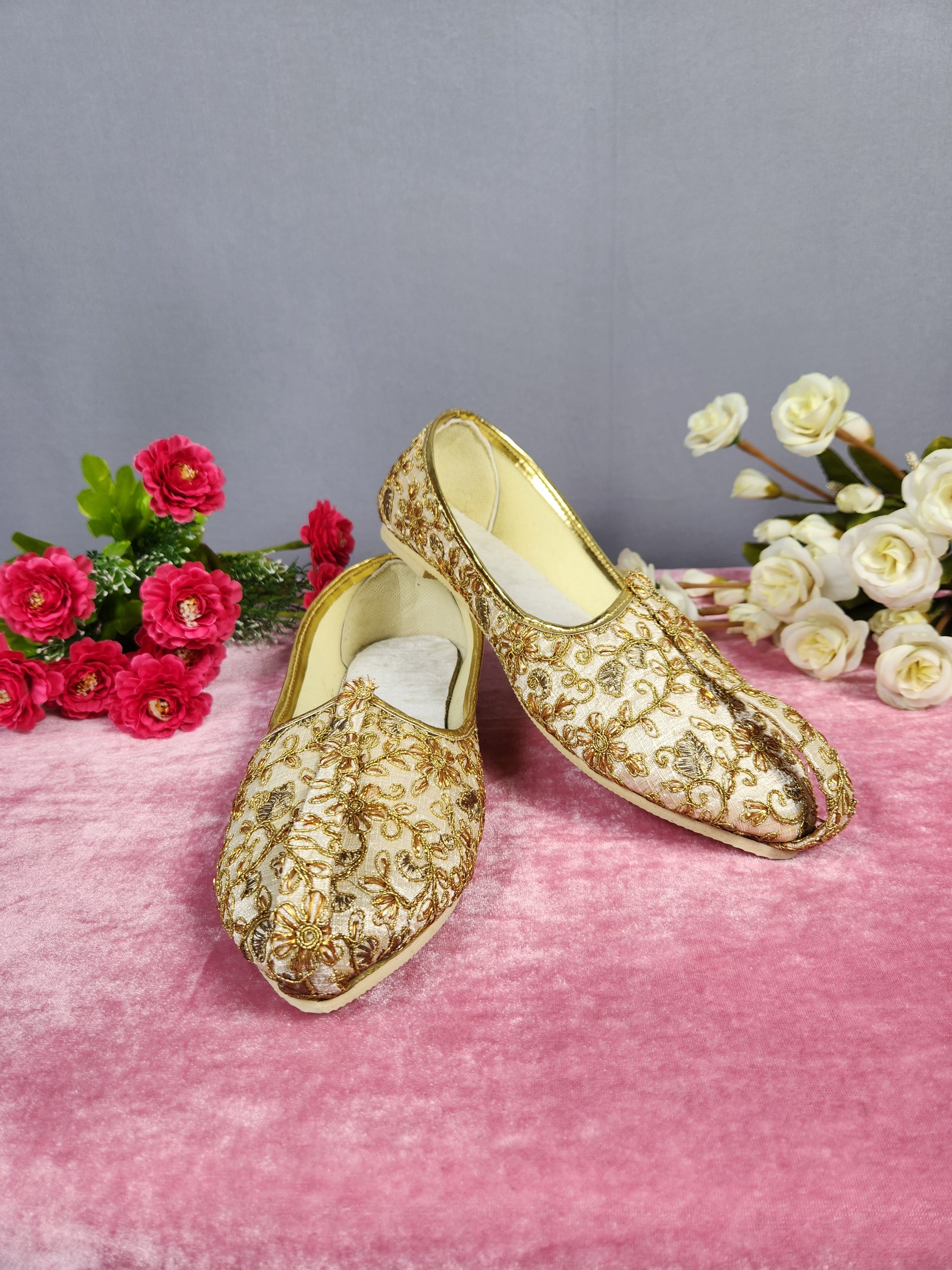 Beige Ethnic Shoes for Men – Designer Indian Jutti & Mojari for Wedding
